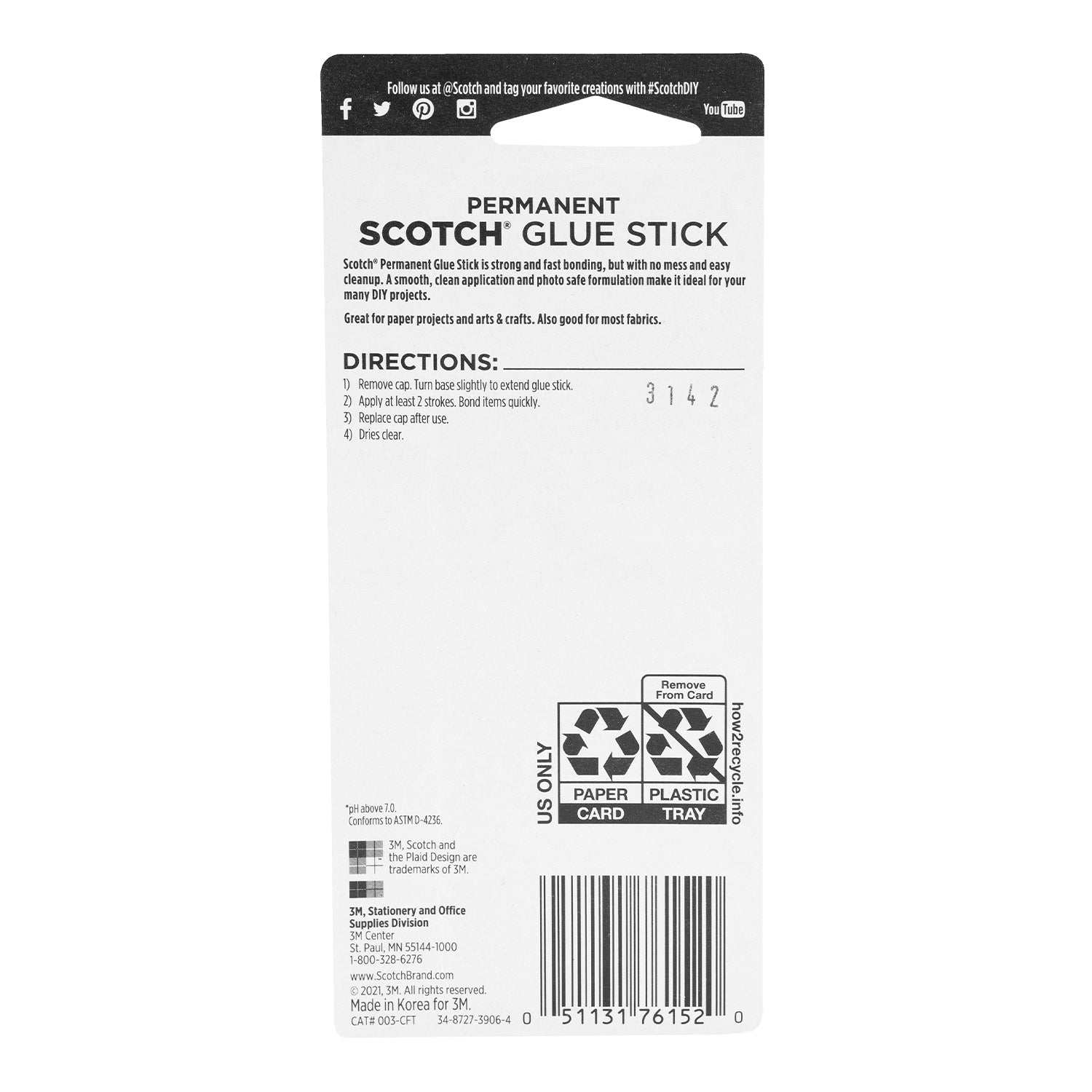 Acid-Free Craft Glue Stick, 1.41 oz