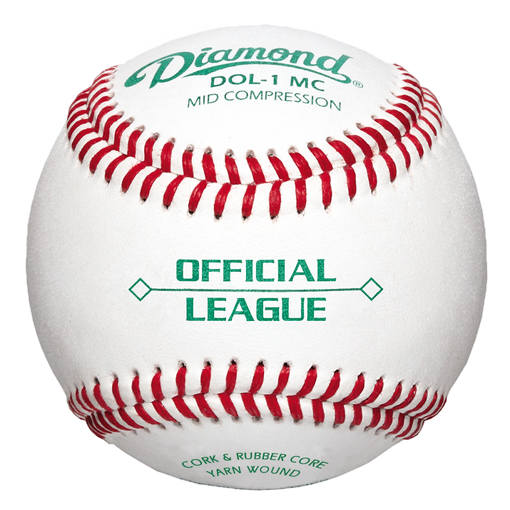 Baseballs - Intermediate & Youth - Official, Mid-Compression - Pack Of 12 (Model # - DOL-1 MC)