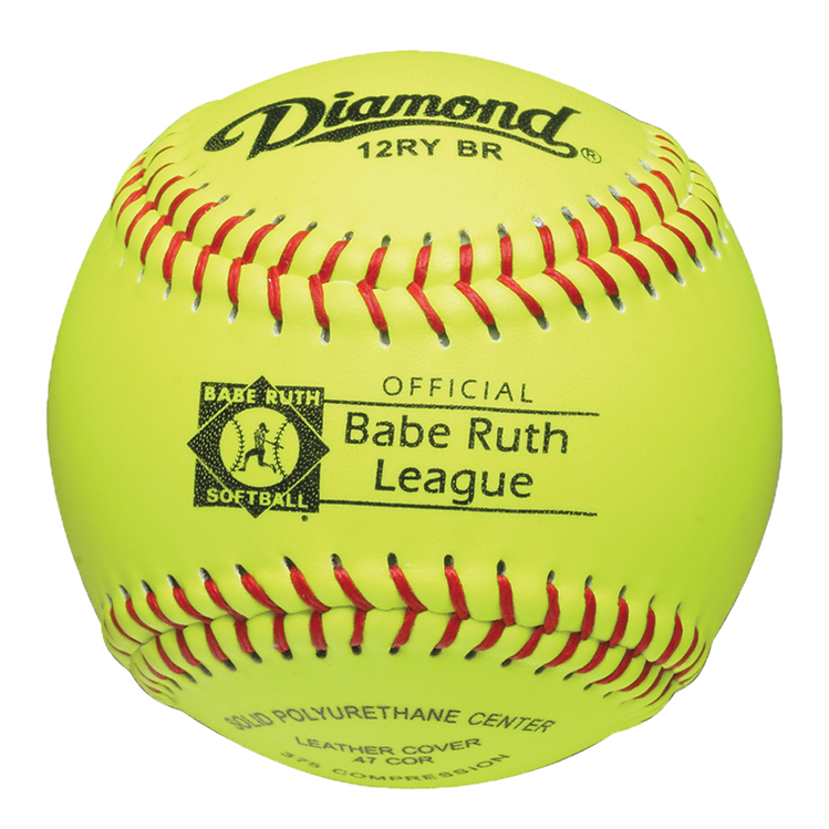 Softballs - Youth Organizations - Babe Ruth, 12" Leather - Pack Of 12 (Model # - 12RY BR)