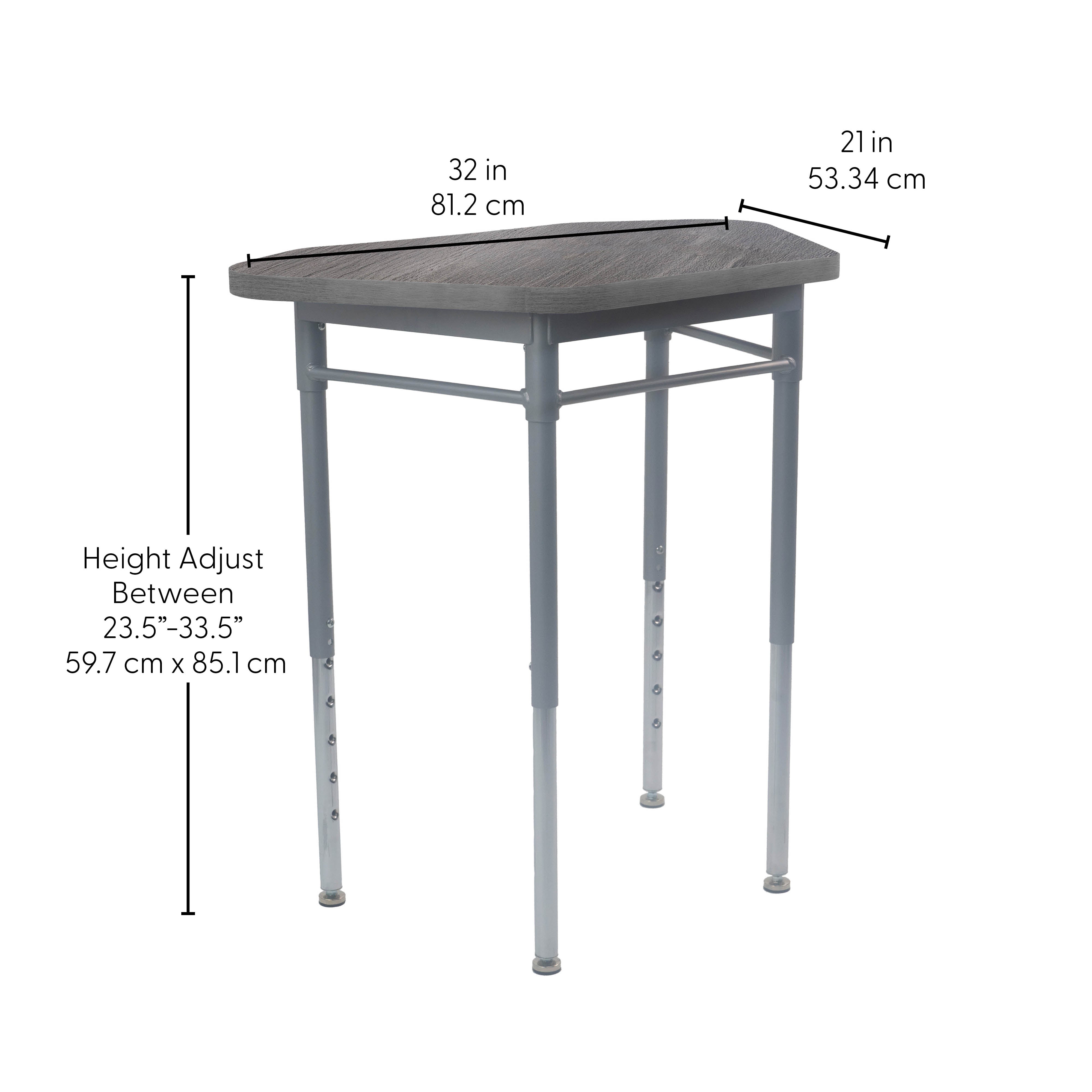 Collaborative Hex Desk - Gray Wood/Silver