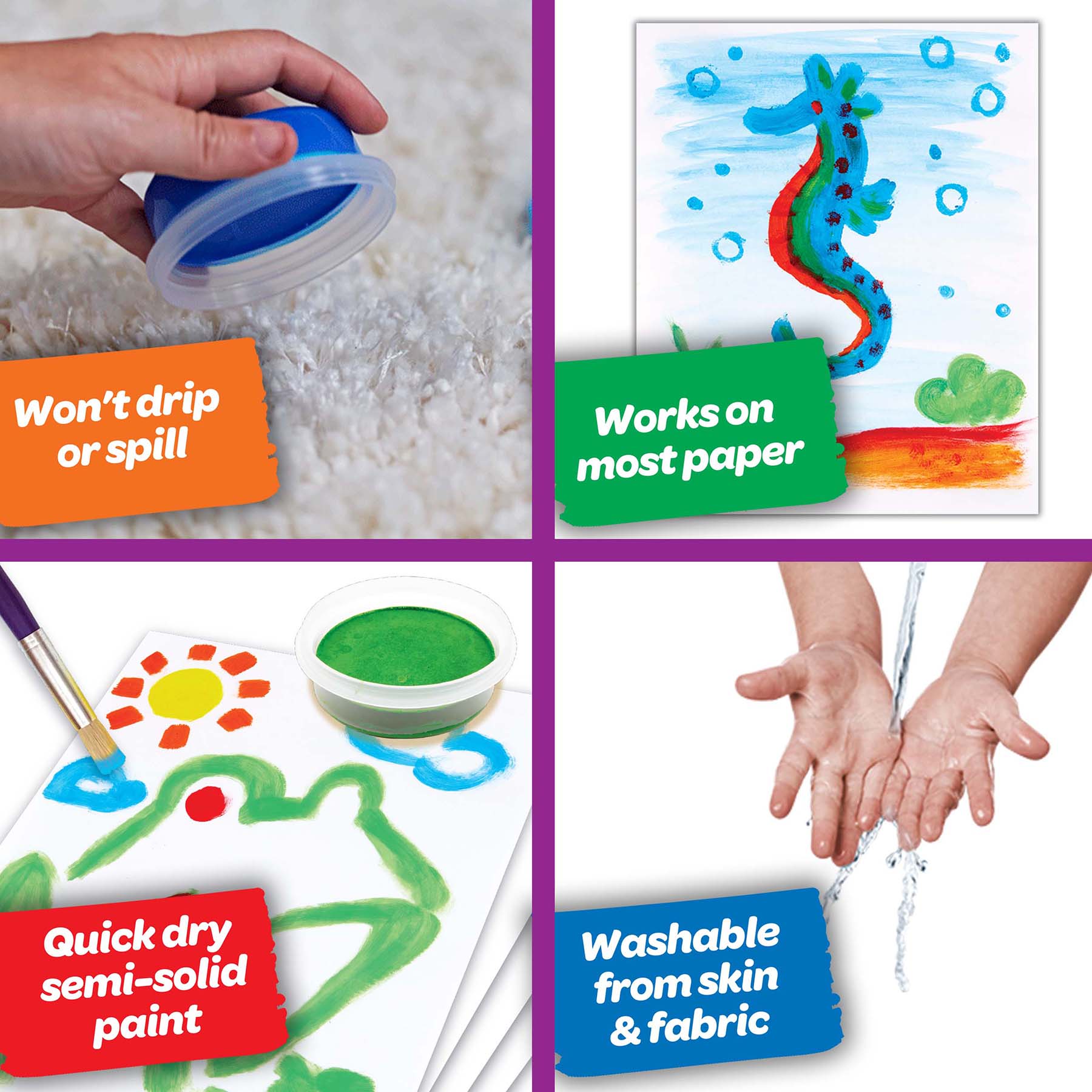 Spill-Proof Washable Paint Kit