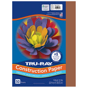 Construction Paper, Heavyweight, Warm Brown, 9" x 12", 50 Sheets