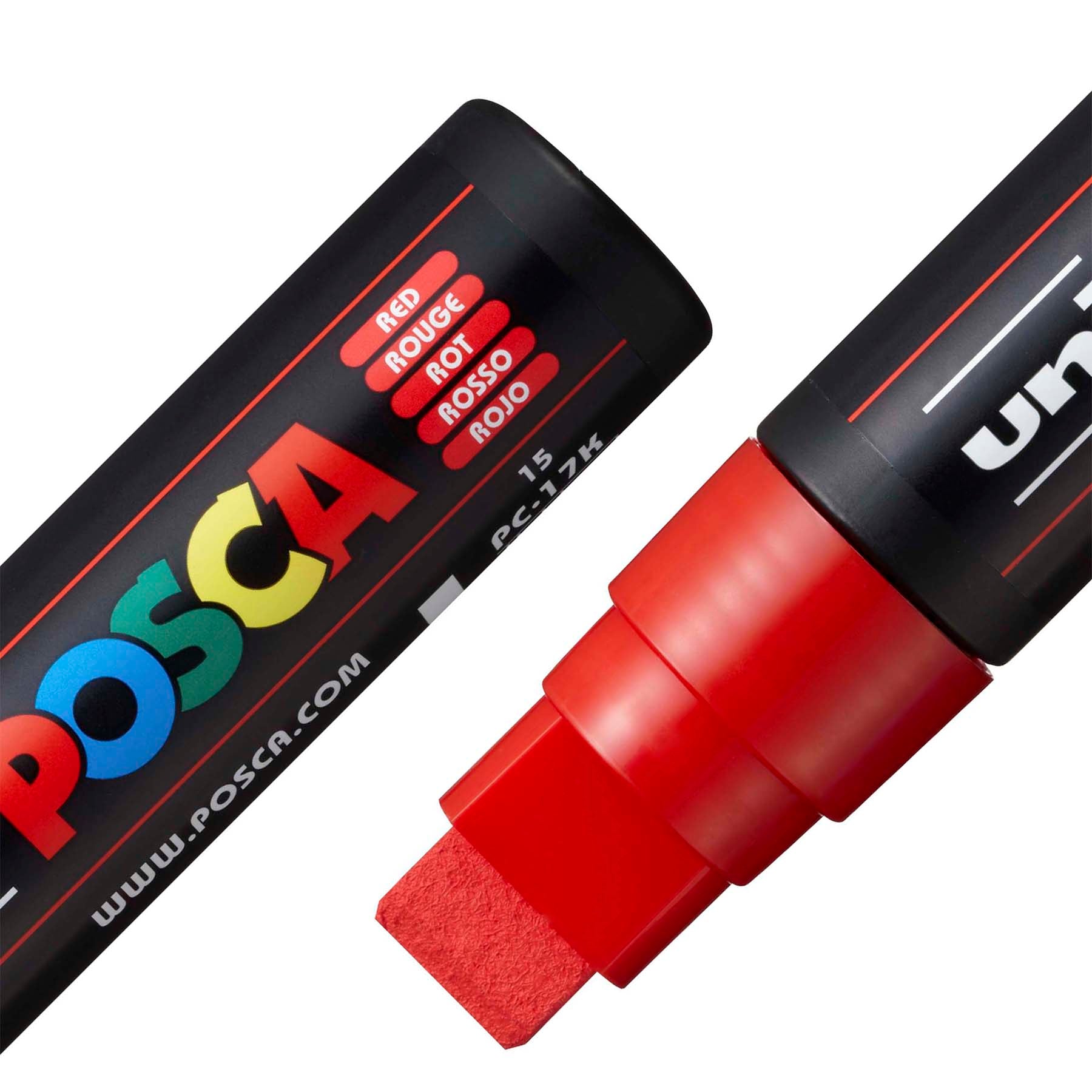 uni® POSCA PC-17K Water-Based Paint Markers, Extra Broad Tip (15mm), Red