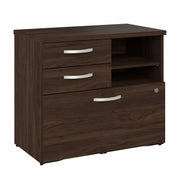 Bush Business Furniture Studio C Office Storage Cabinet with Drawers and Shelves in Black Walnut - 29.72" Width x 16.93" Depth x 25.98" Height