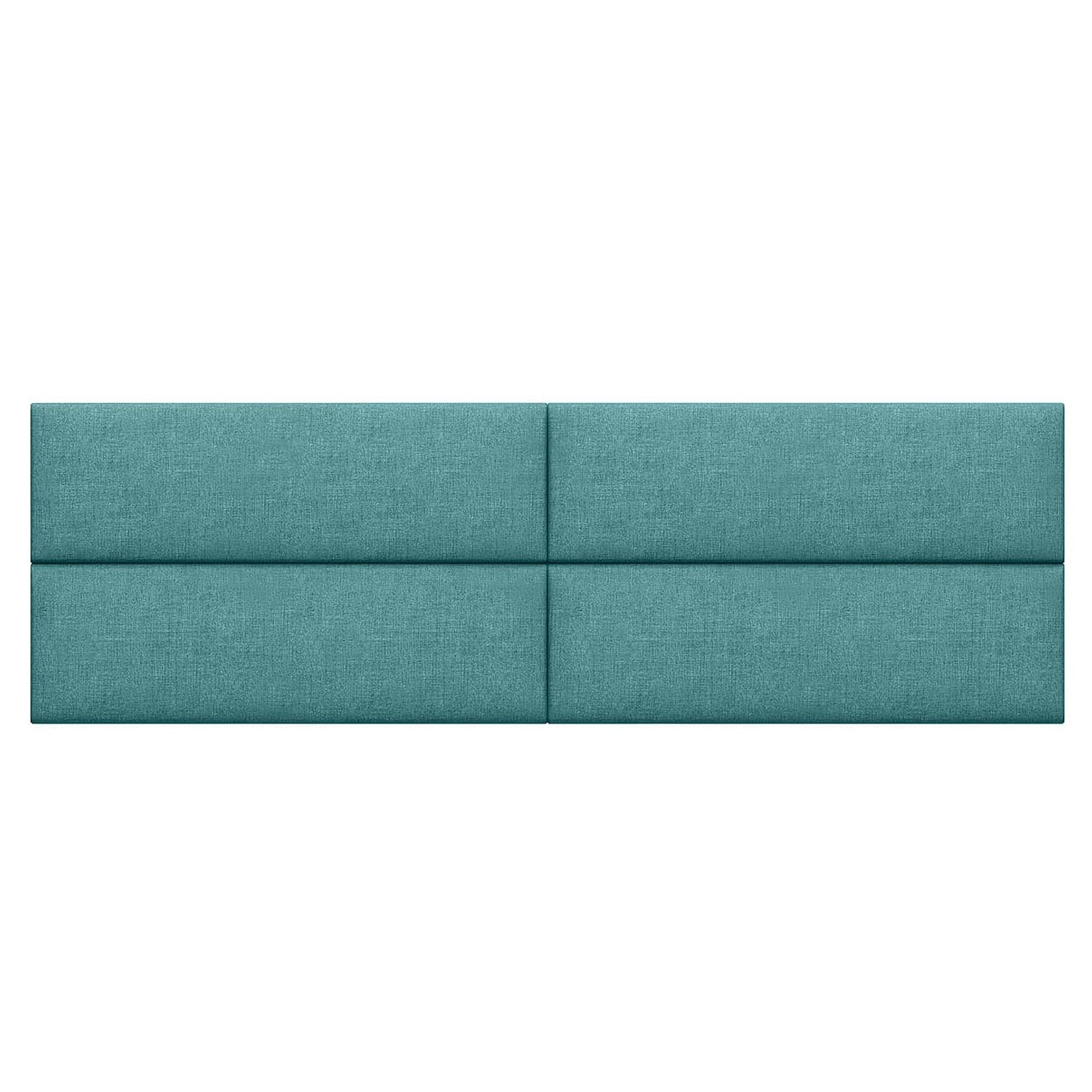 Jaxx Panelist Modern Padded Headboard – Set of 4 Wall Mounted Panels - Queen, Surf Turquoise Microvelvet