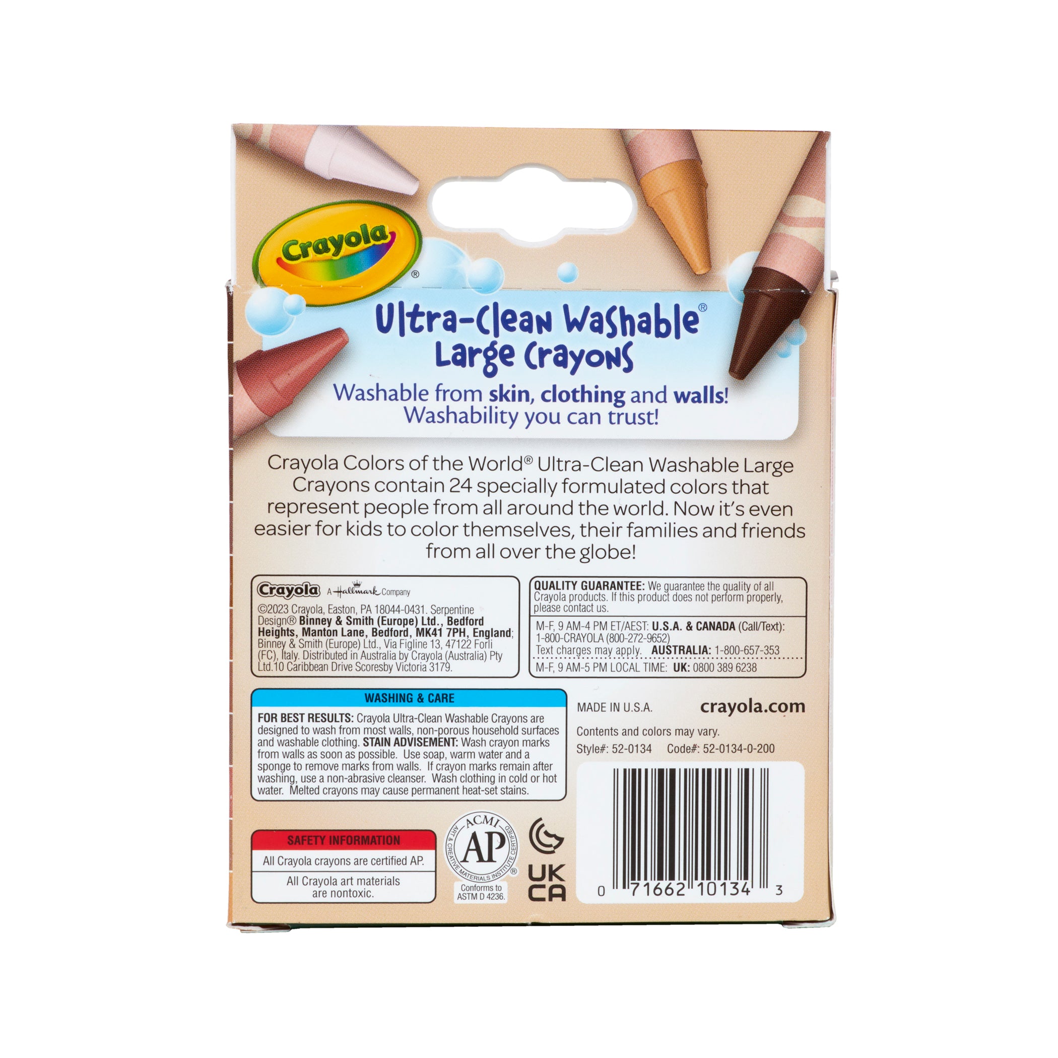 Large Crayons, Colors of the World, 24 Count
