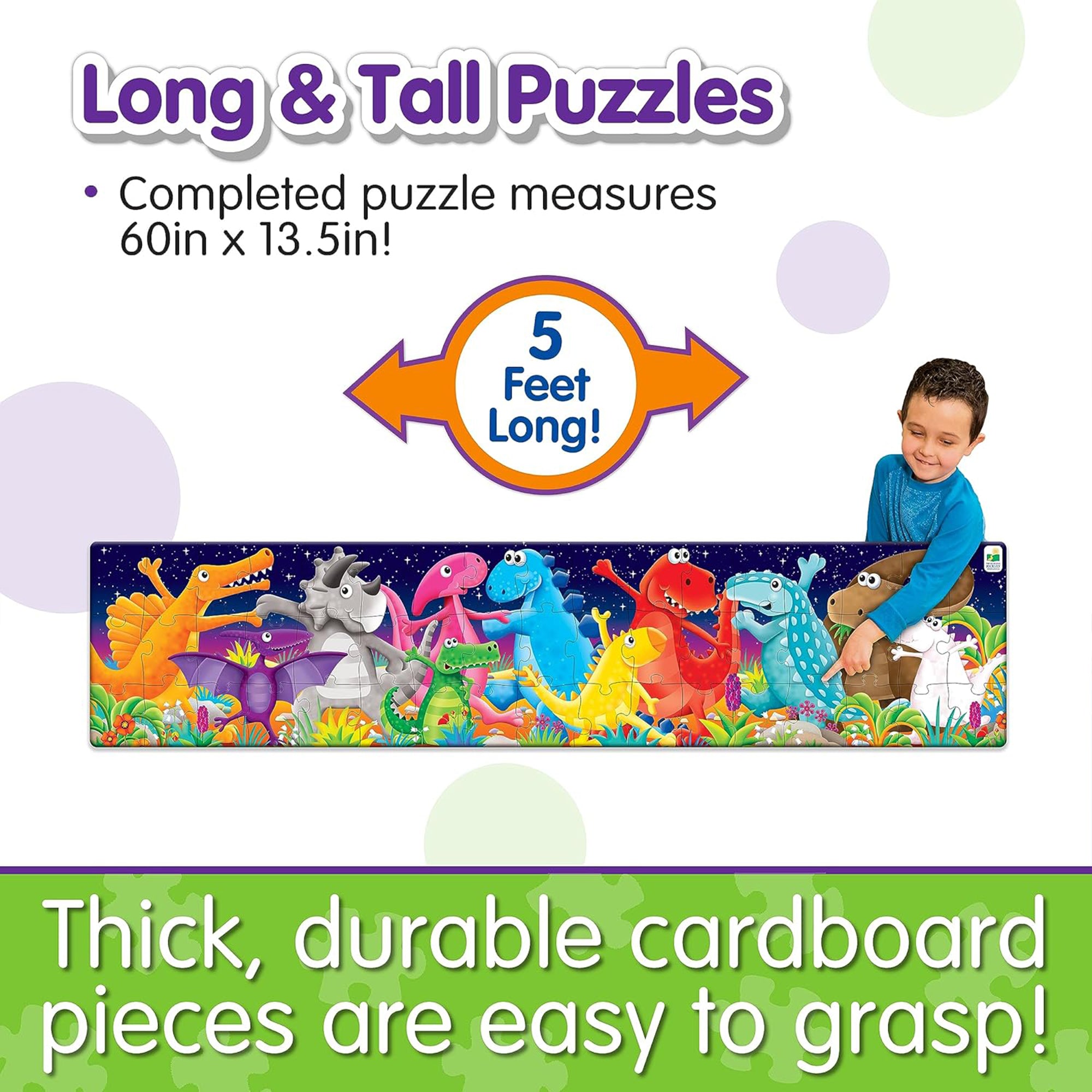 Long & Tall Puzzles - Color Dancing Dinos