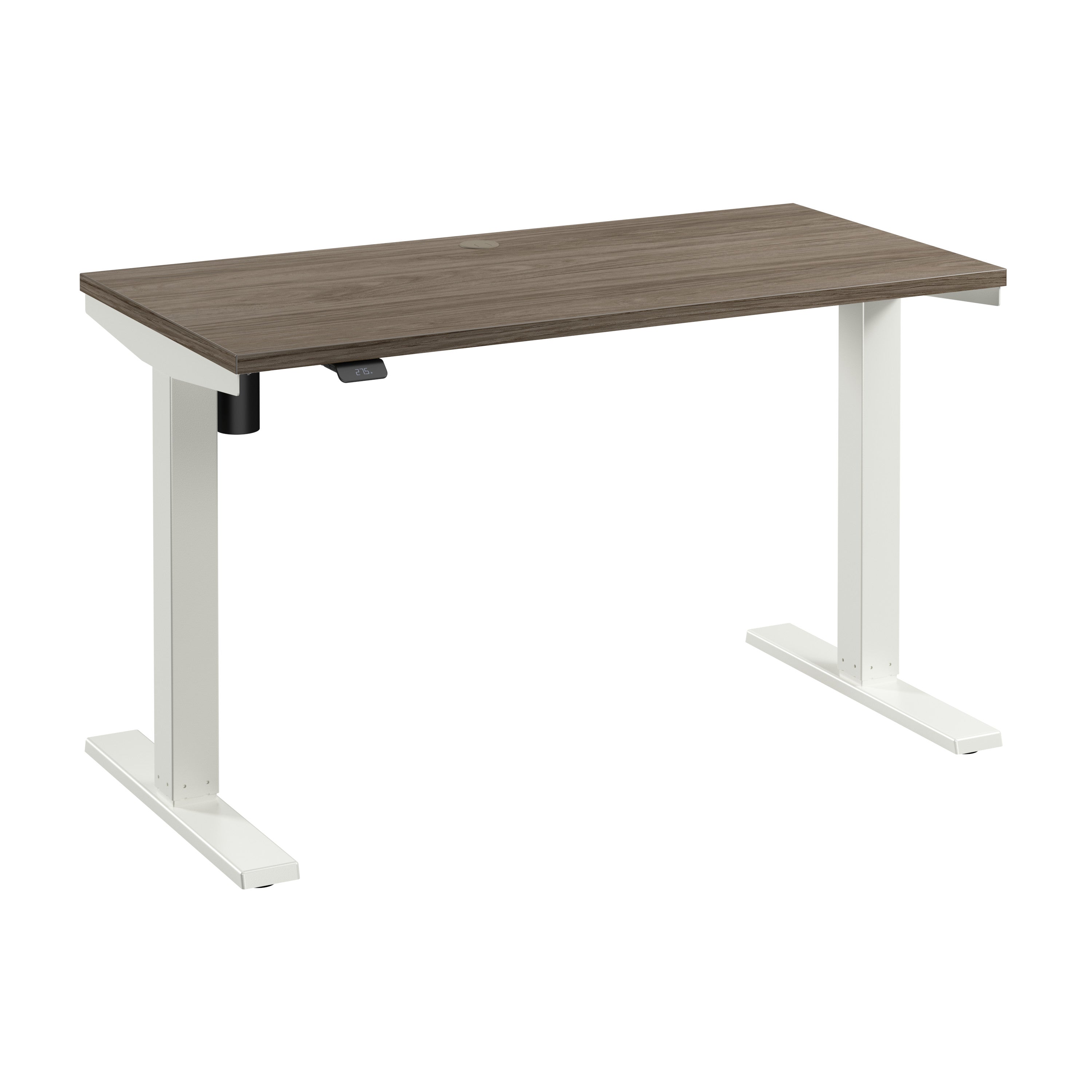 Bush Business Furniture Move 40 Series 48W x 24D Electric Height Adjustable Standing Desk in Modern Hickory with White Base - 47.6" Width x 23.35" Depth x 28.17" Height