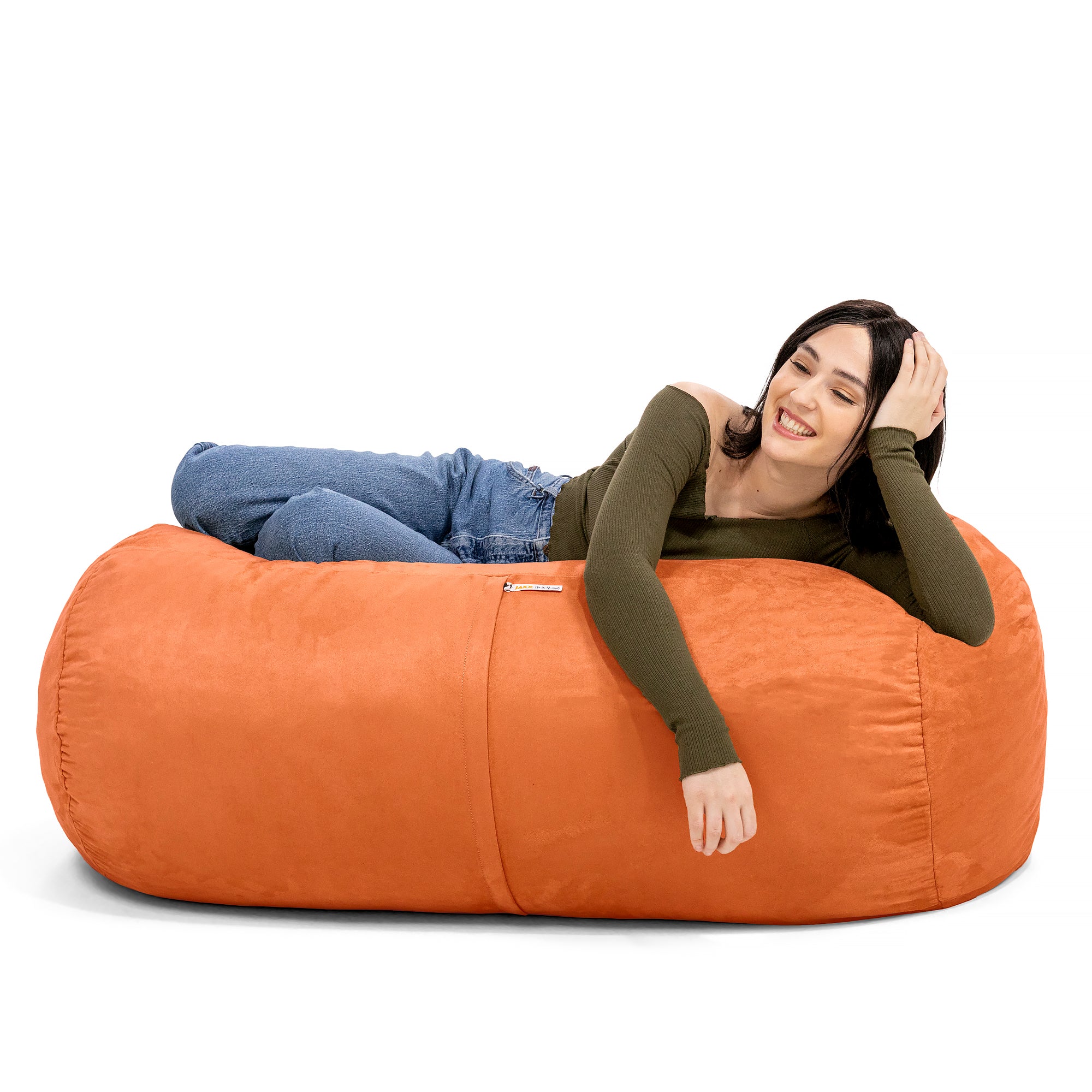 Jaxx Sofa Saxx 4-foot Bean Bag Lounger, Mandarin