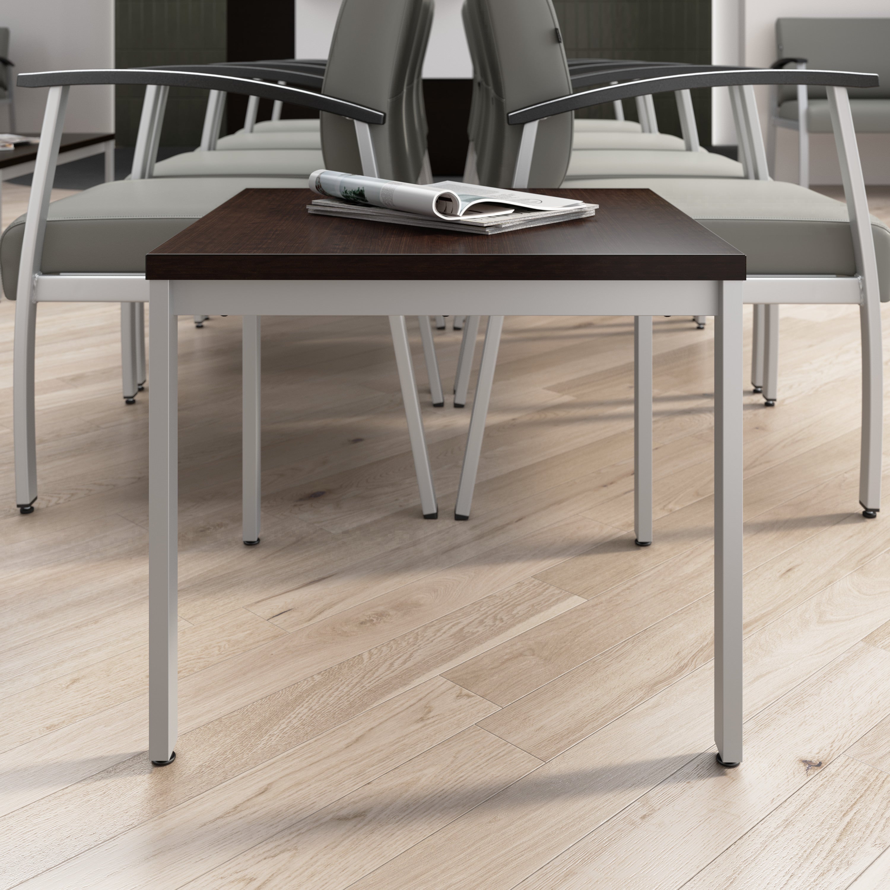 Bush Business Furniture Arrive Waiting Room End Table in Mocha Cherry - 23.35" Width x 23.35" Depth x 20.1" Height