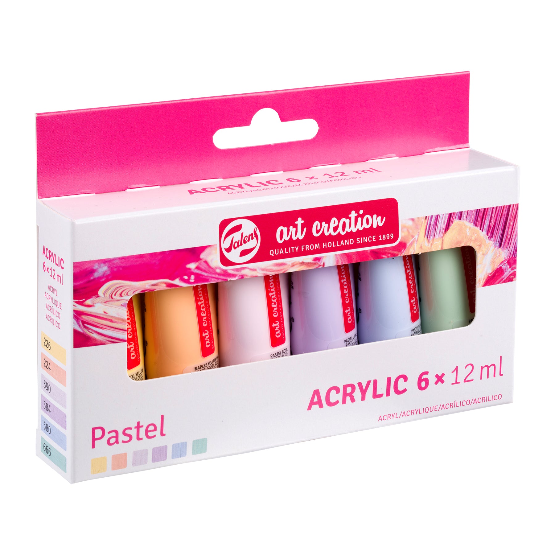 Acrylic Set, 6 x 12mL, Pastel