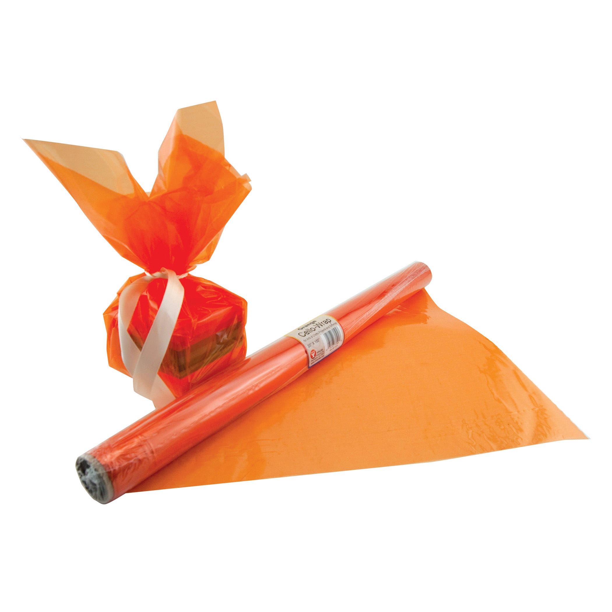 Cello-Wrap Rolls - 1 roll, 20"x12.5' - Orange (Tango)