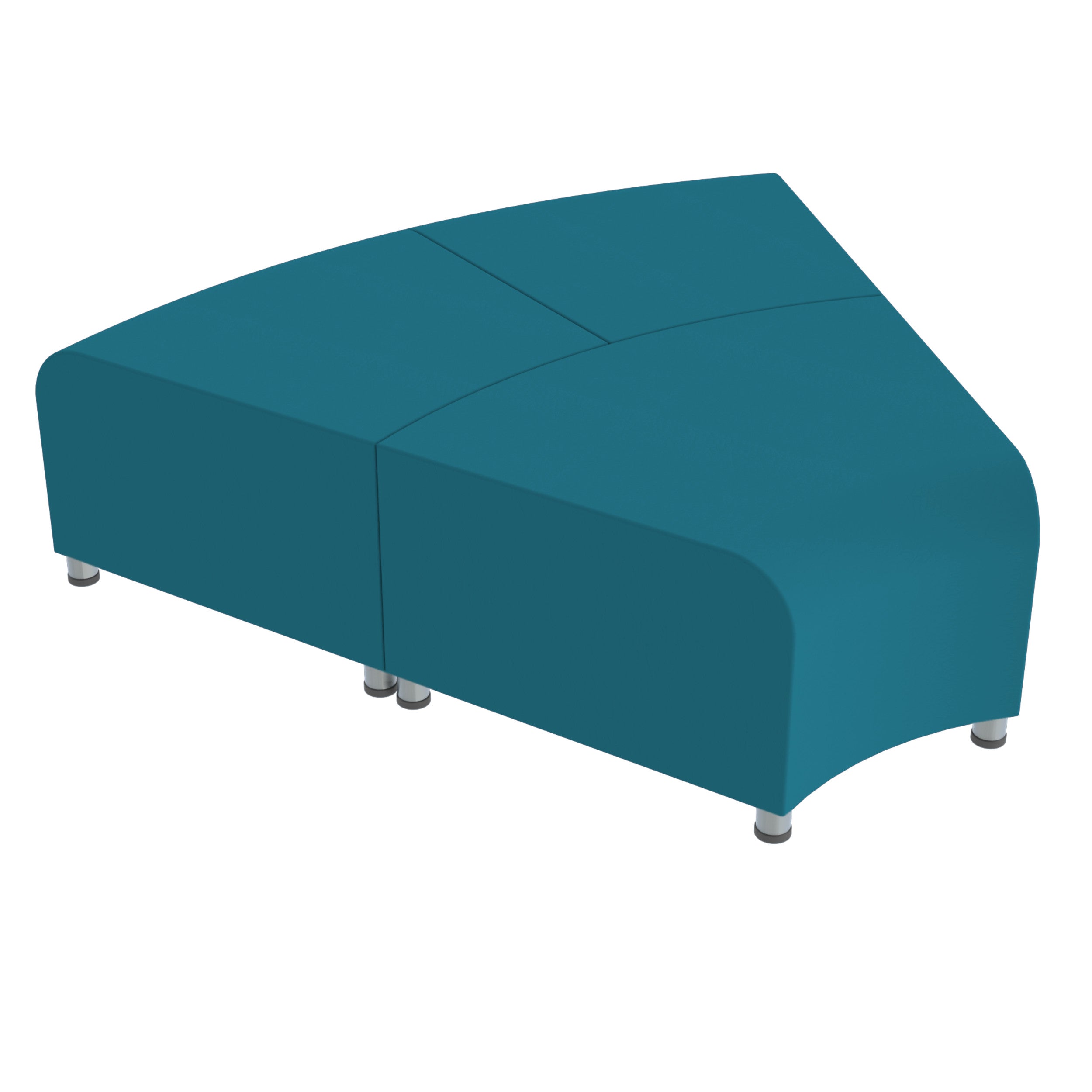 Pro Series Connect Edged Ripplet Backless Seating, 3-Piece Set - Teal