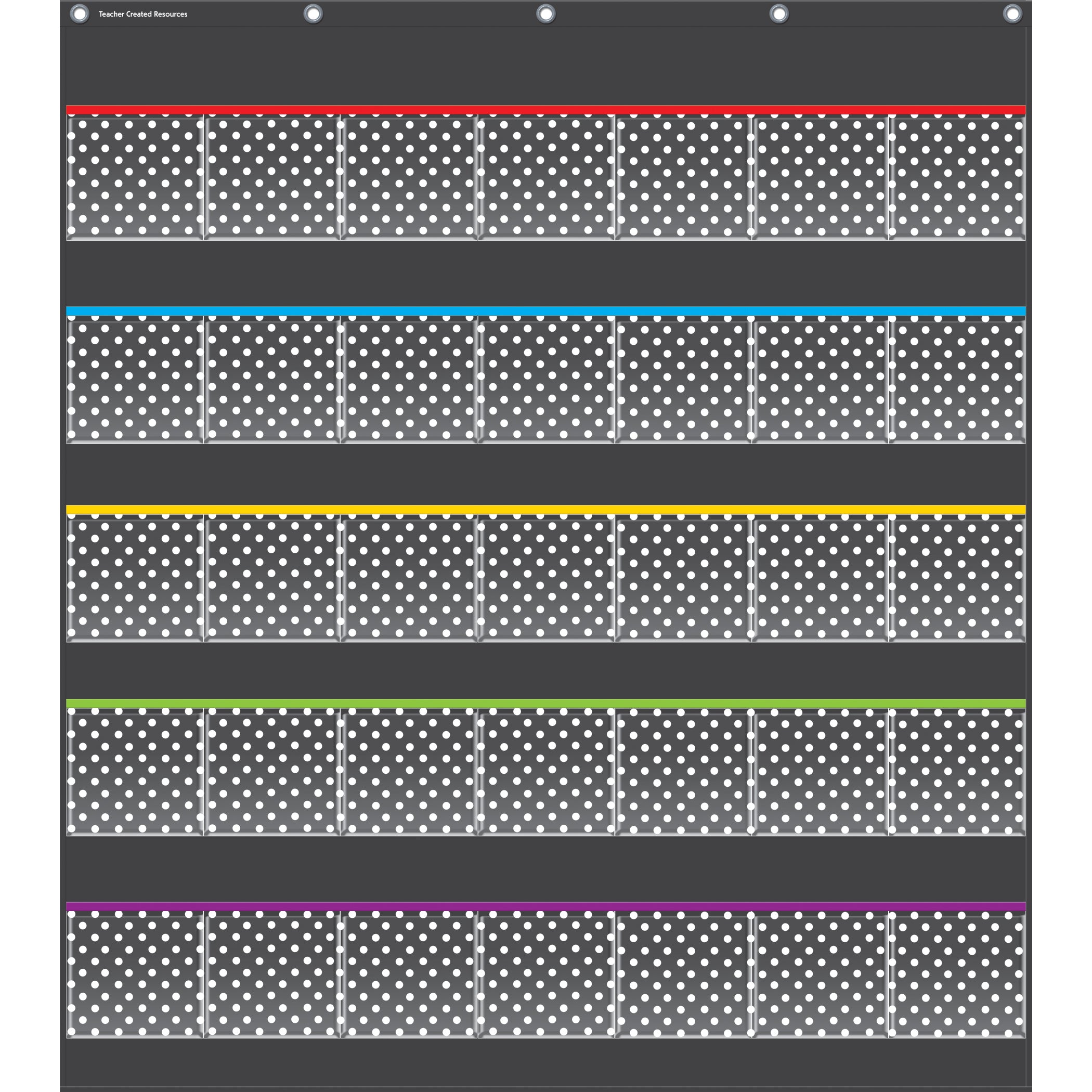 Black Polka Dots Storage Pocket Chart (32-1/2" x 36-1/2")