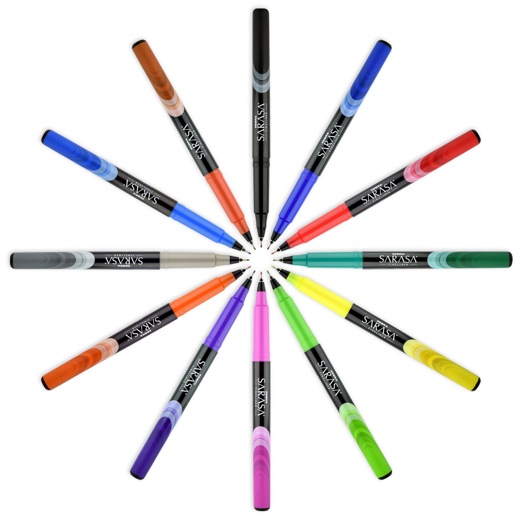 Sarasa® Fineliner Pens, Assorted, 12-Pack