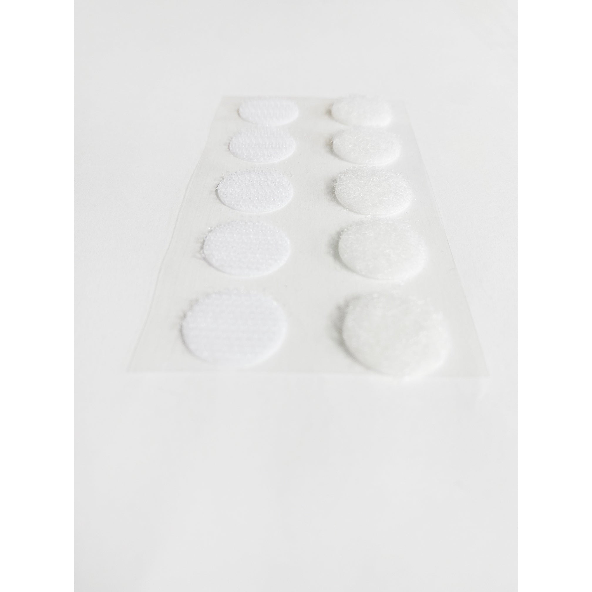 Self-Sticking Hook 'N Loop Dots 5/8", White, 10 Sets