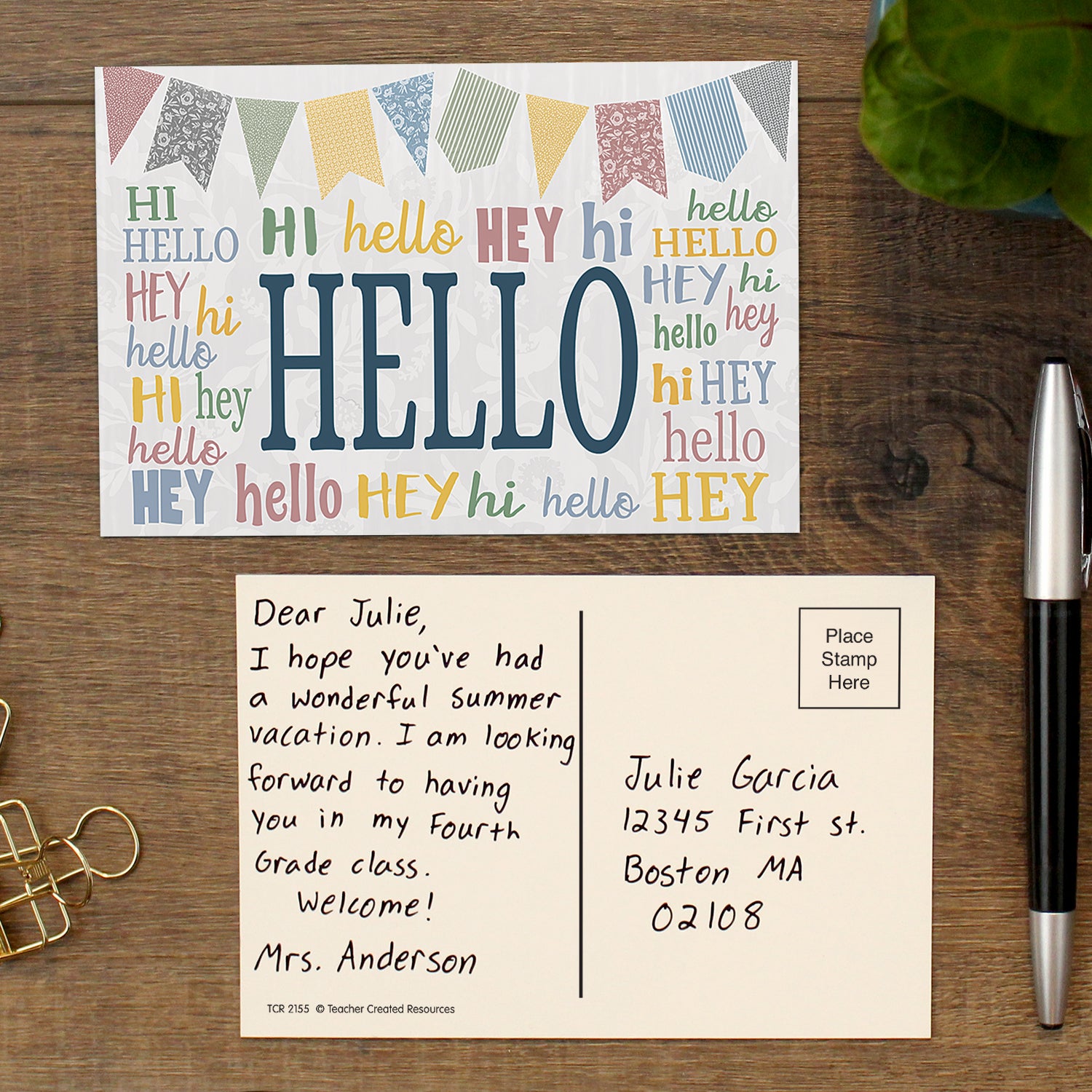 Classroom Cottage Hello Postcards, Pack of 30