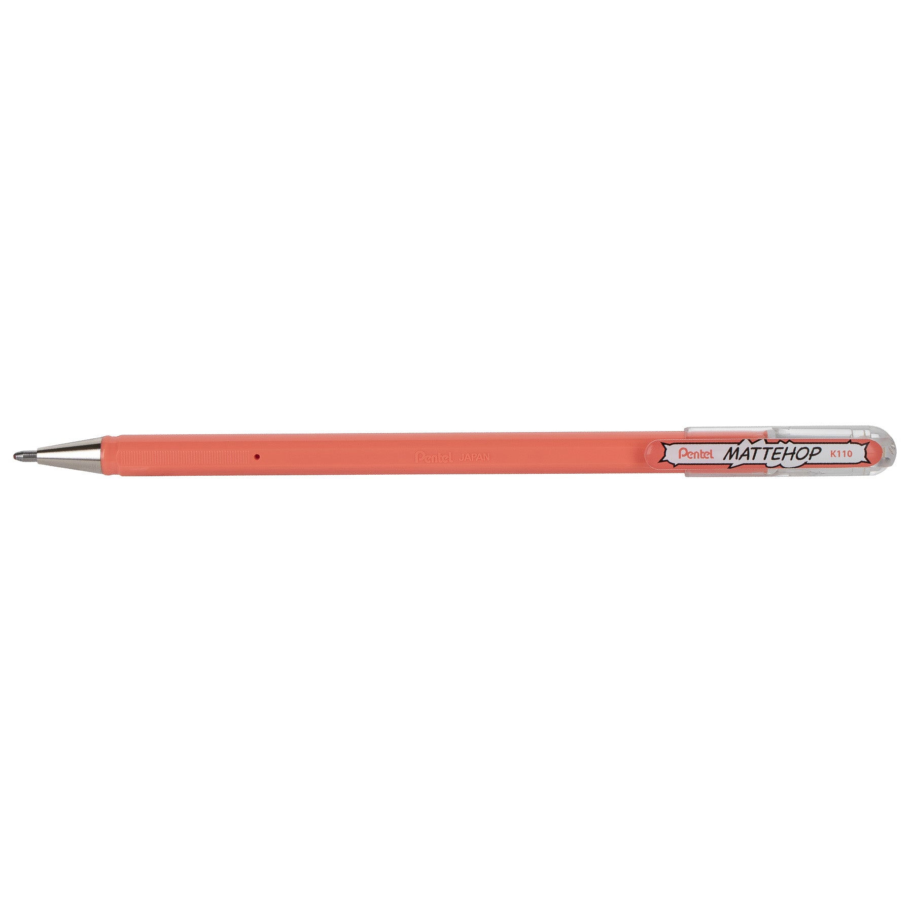 Hybrid MATTEHOP Gel Roller, 1.0mm, Matte Coral Pink Ink, Pack of 12