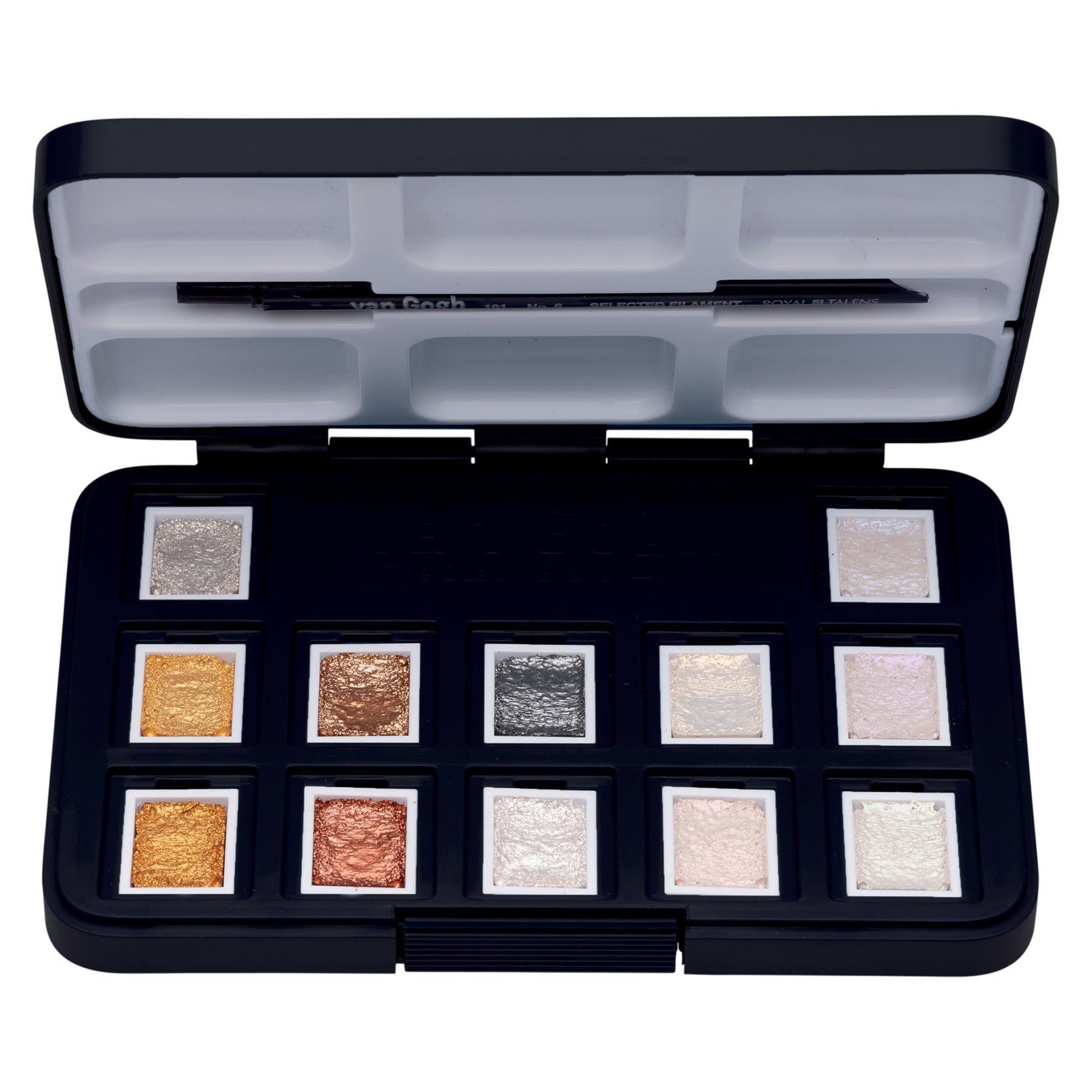 Watercolor Plastic Pocket Box, 12 Pan Specialty Selection Metallic/Interference