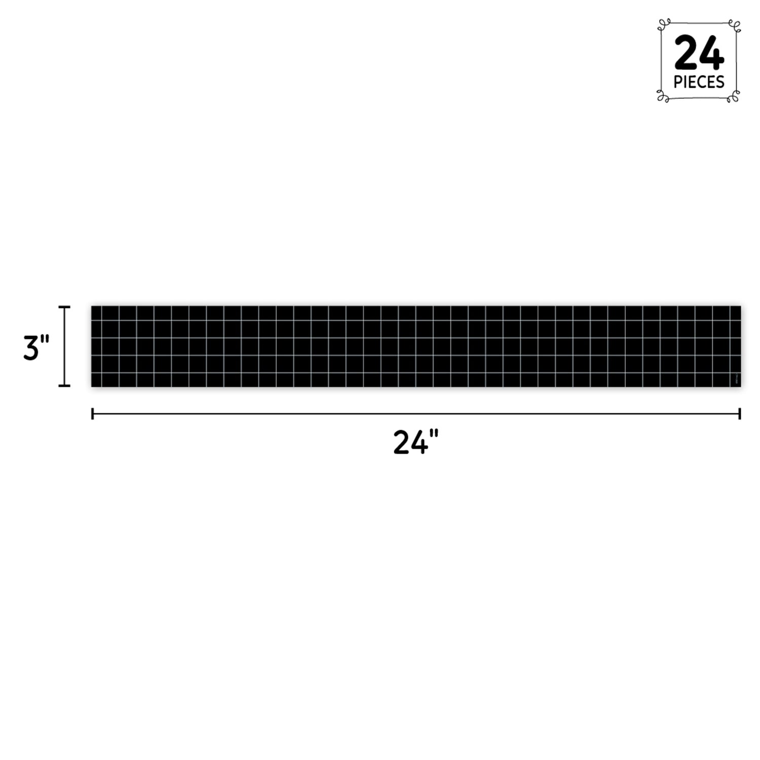 Core Decor Window Pane on Black EZ Border, Bulletin Board Border, 48 Feet