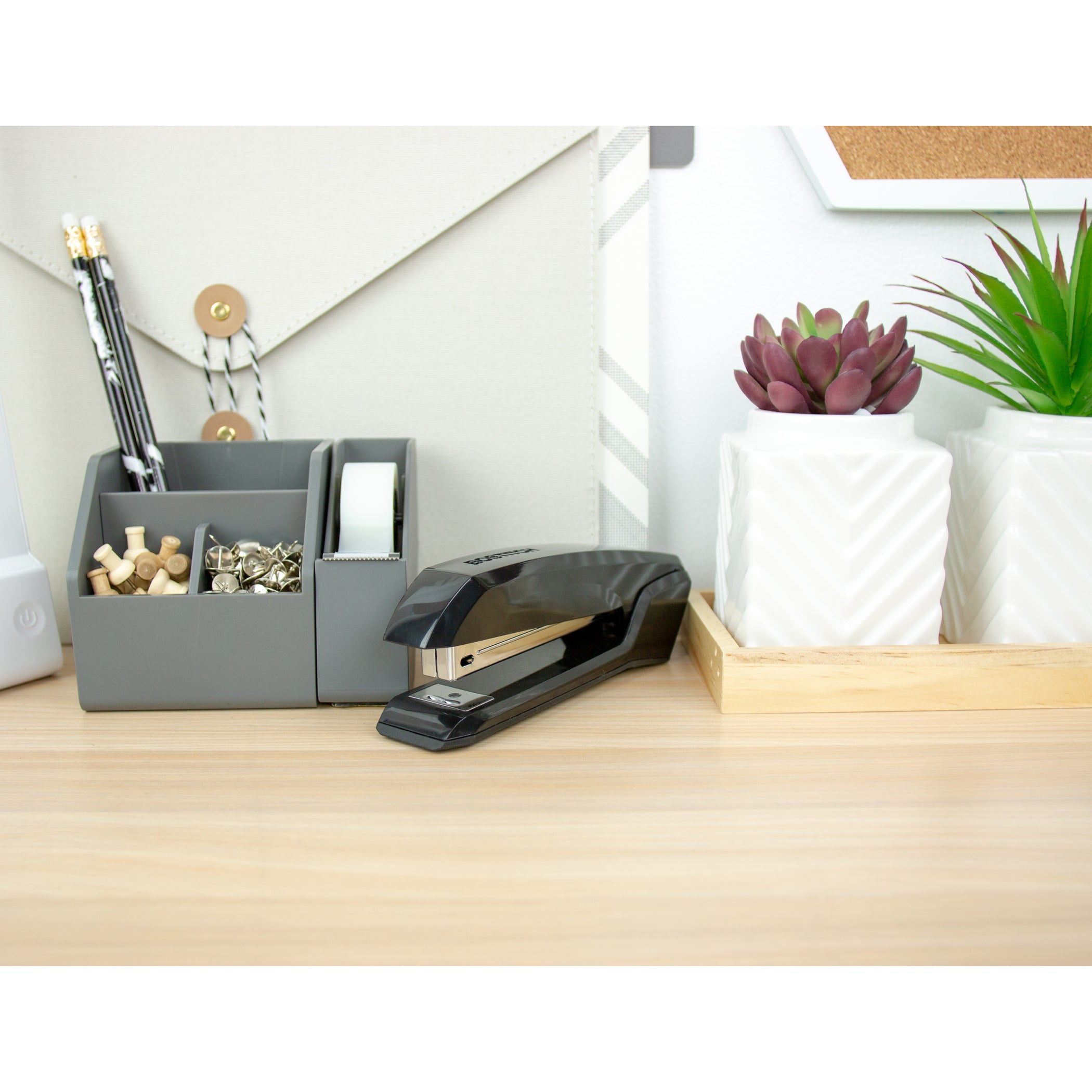 Black Anti-Microbial Desktop Stapler