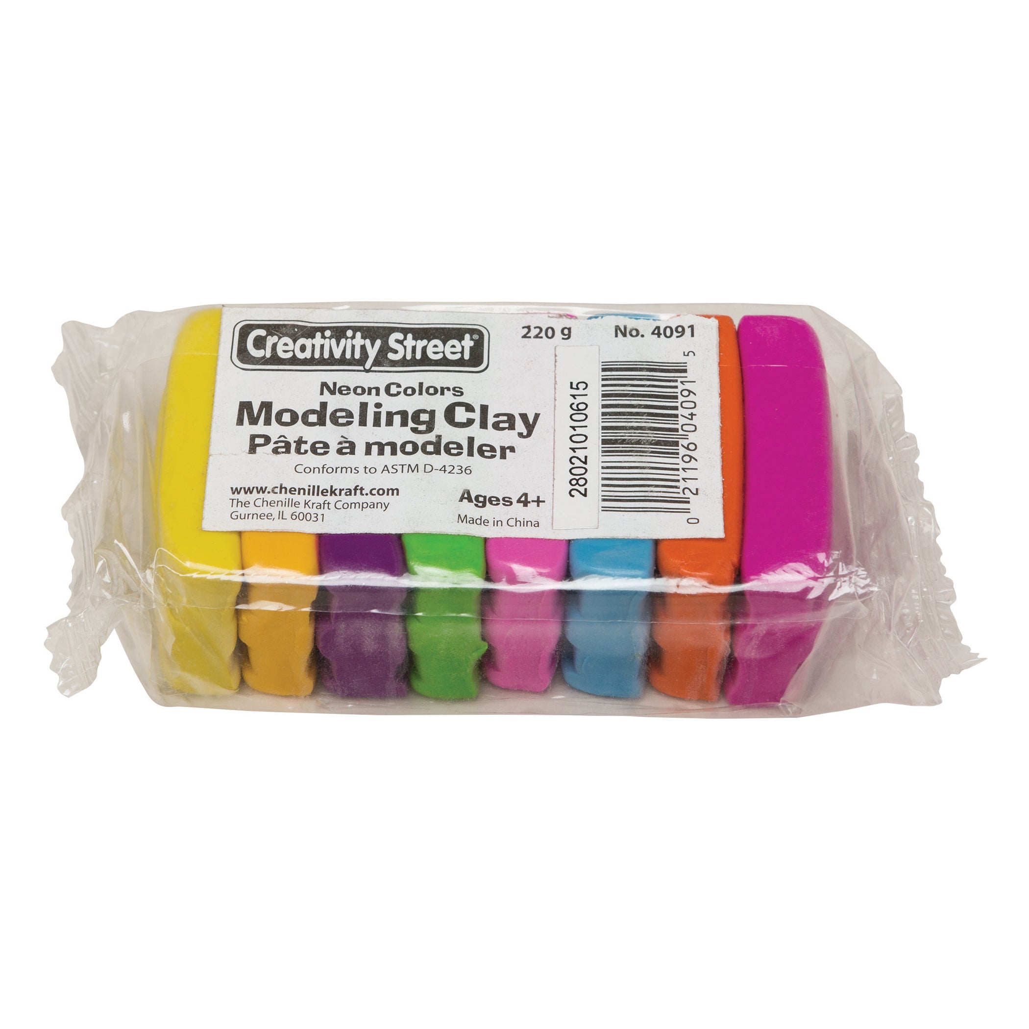 Modeling Clay, 8 Neon Color Assortment, 8 Sticks, 220 grams Total