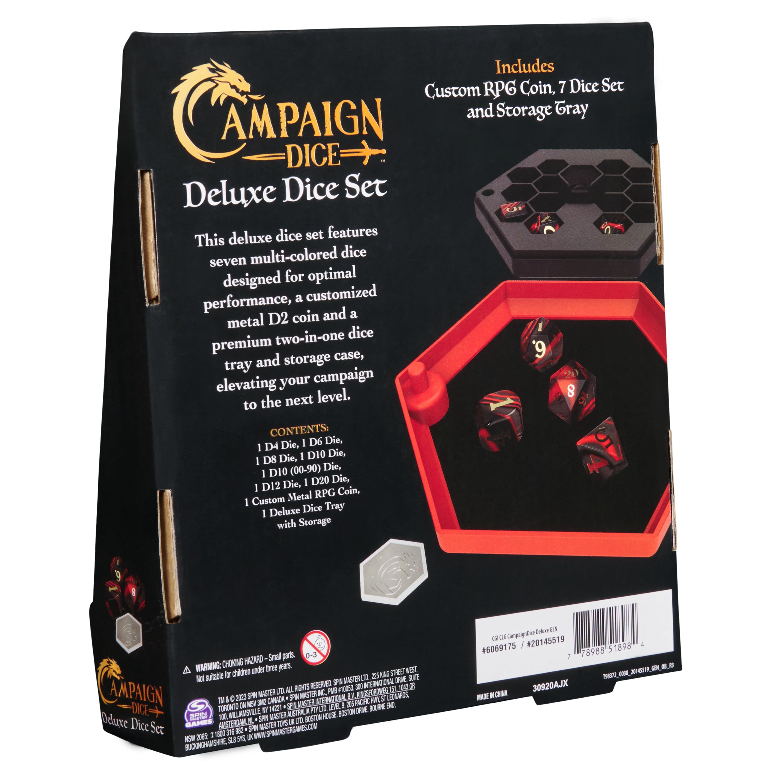 Spin Master Games, Campaign Dice, Premium Dice to Go, Set of Polyhedron Dice for RPG & Board Games, Storage Case, DND Dungeons and Dragons, MTG Magic the Gathering, for Ages 8 & Up