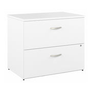Bush Business Furniture Easy Office 2 Drawer Lateral File Cabinet in Pure White - Assembled - 35.67" Width x 23.35" Depth x 29.84" Height