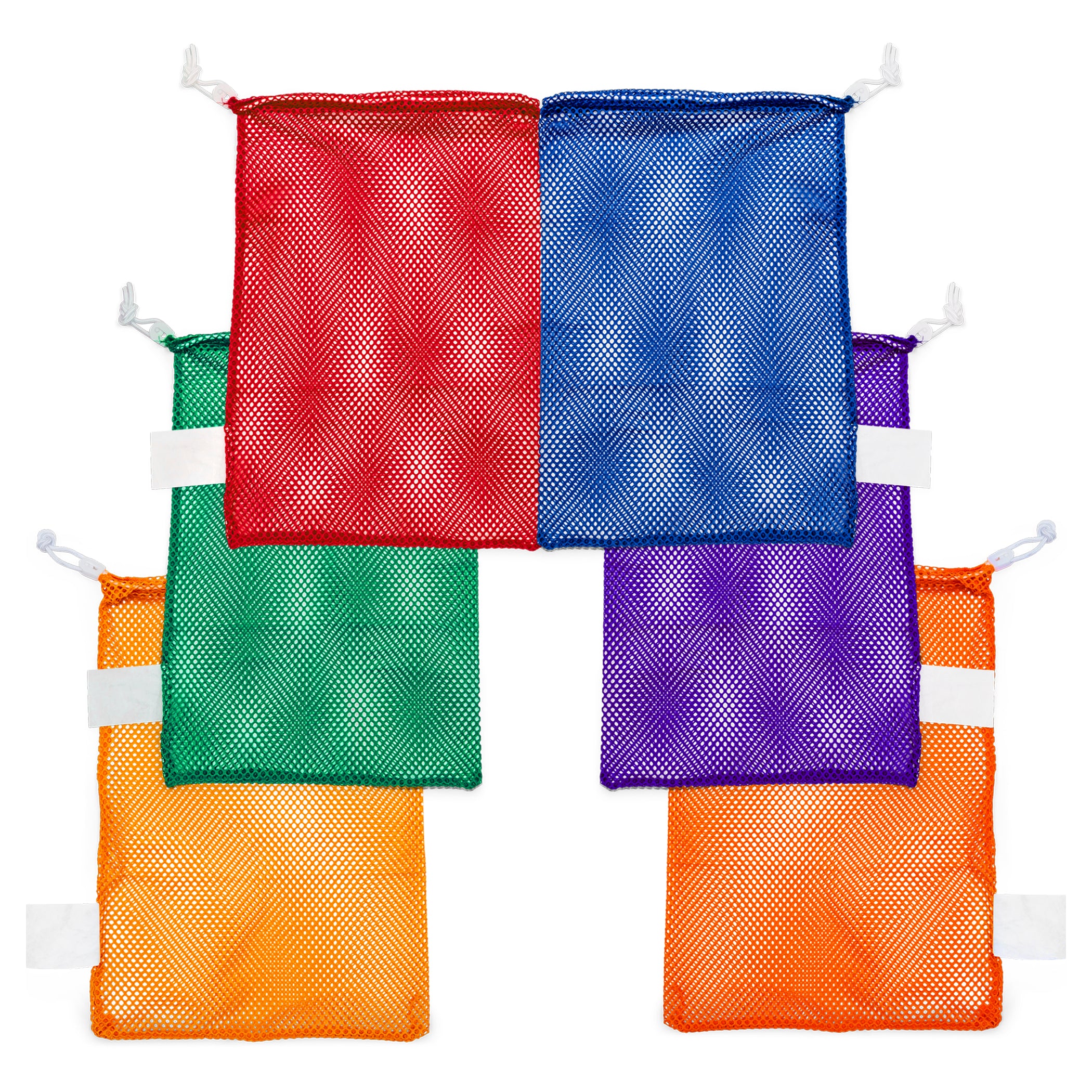 Mesh Equipment Bag, 12" x 18", Assorted Colors, Pack of 6