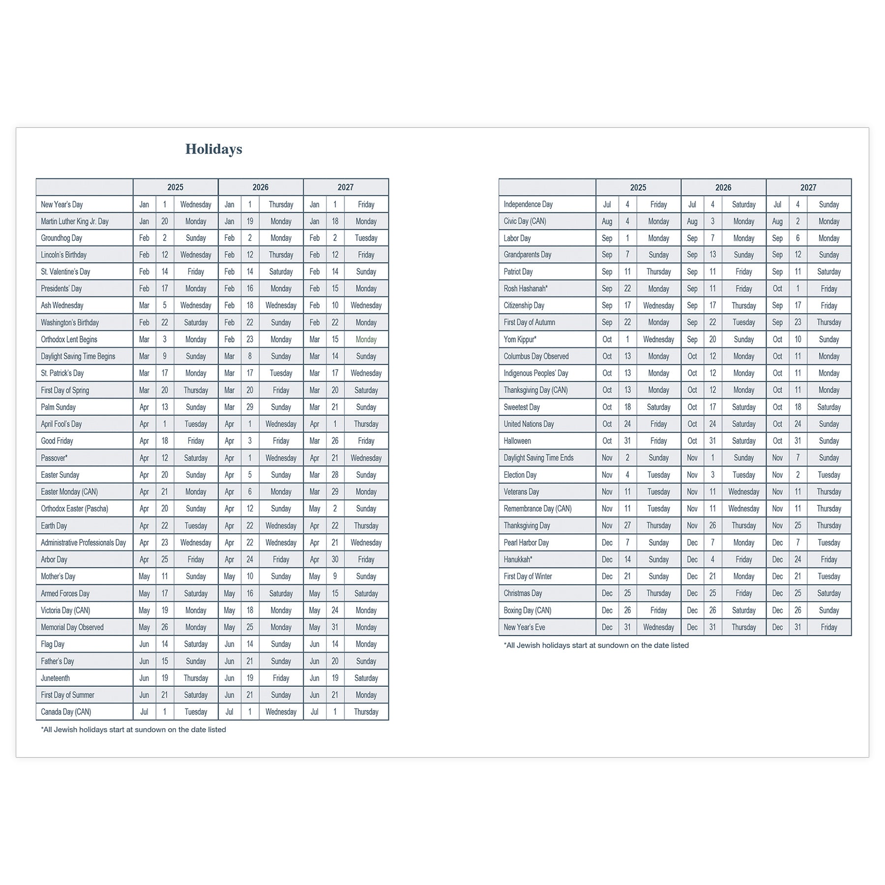 Recycled Daily Academic Calendar Planner Blue Cover