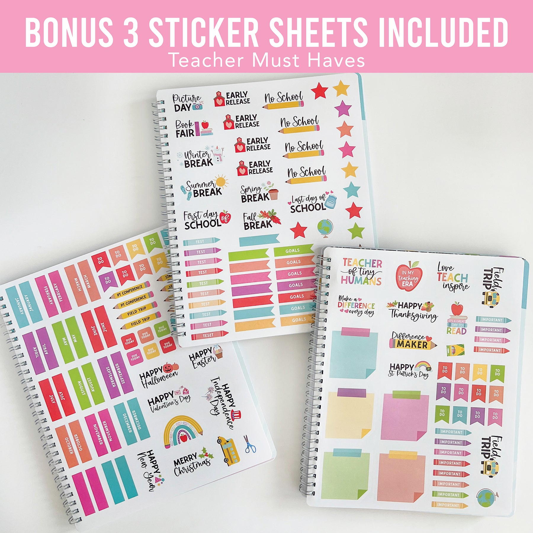 Colorful Undated Teacher Planner and Lesson Plan Book