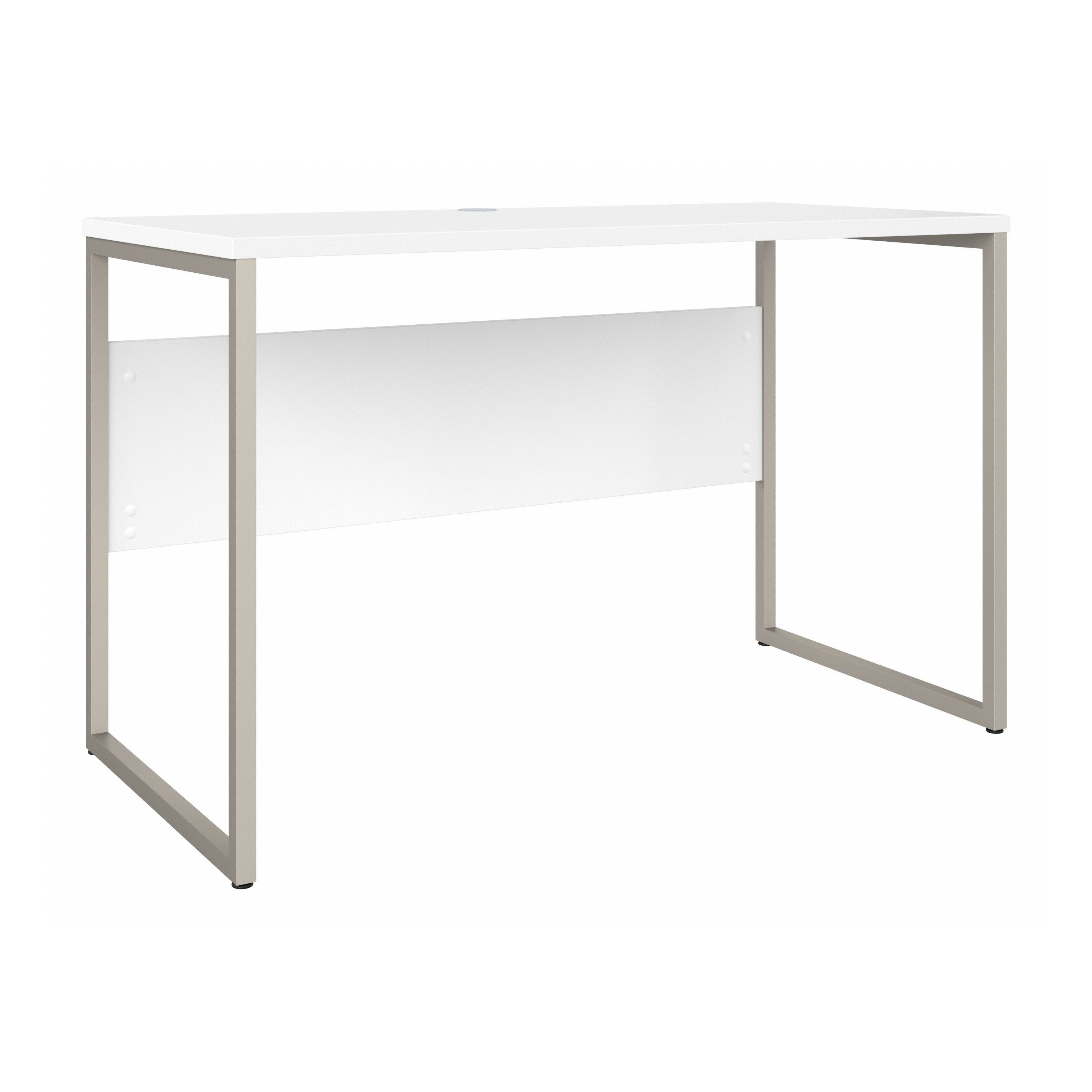 Bush Business Furniture Hybrid 48W x 24D Computer Table Desk with Metal Legs in White - 47.6" Width x 23.35" Depth x 29.91" Height