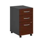 Bush Business Furniture Series C 3 Drawer Mobile File Cabinet in Hansen Cherry - Assembled - 15.71" Width x 20.16" Depth x 27.87" Height