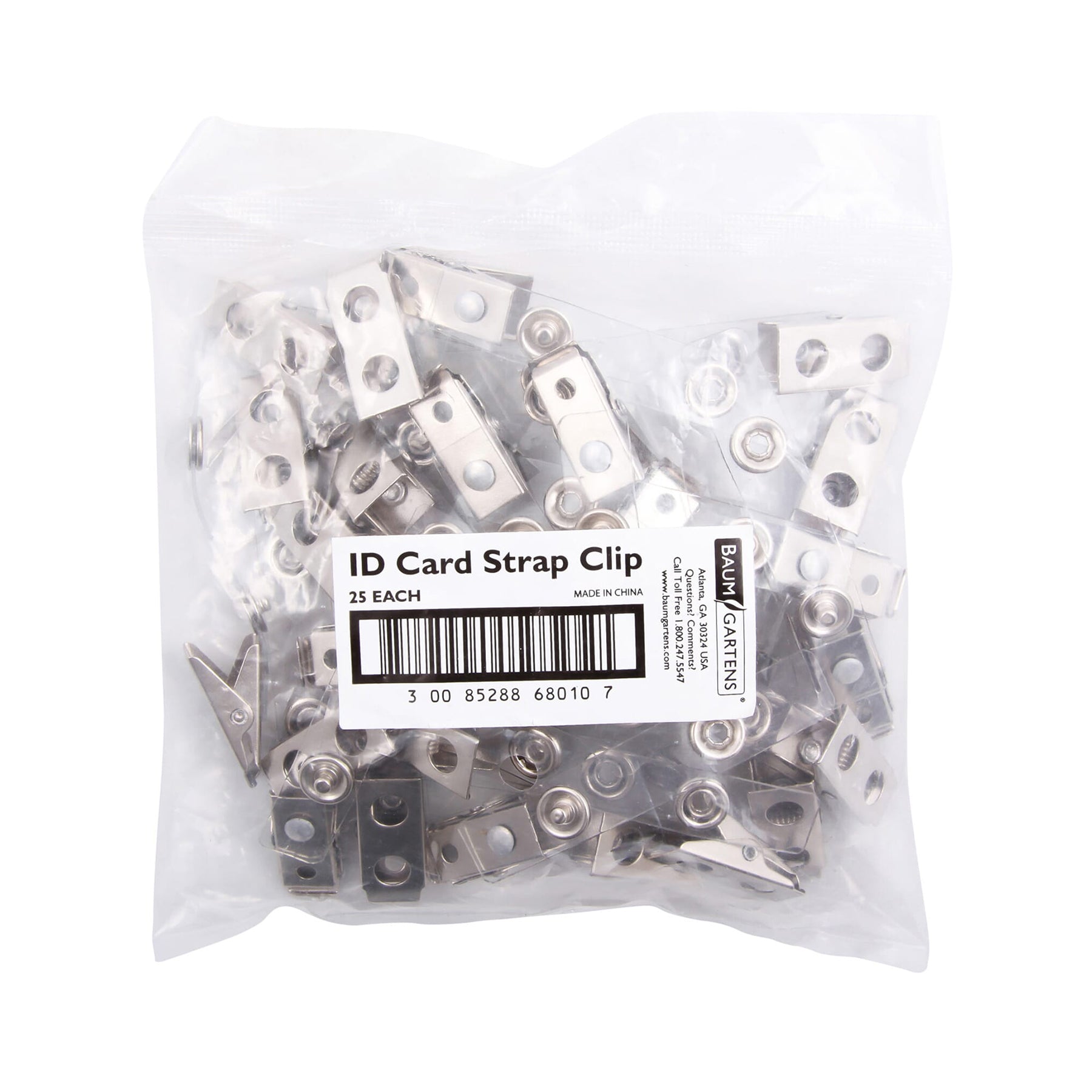 Button ID Badge Strap Clips, Pack of 25