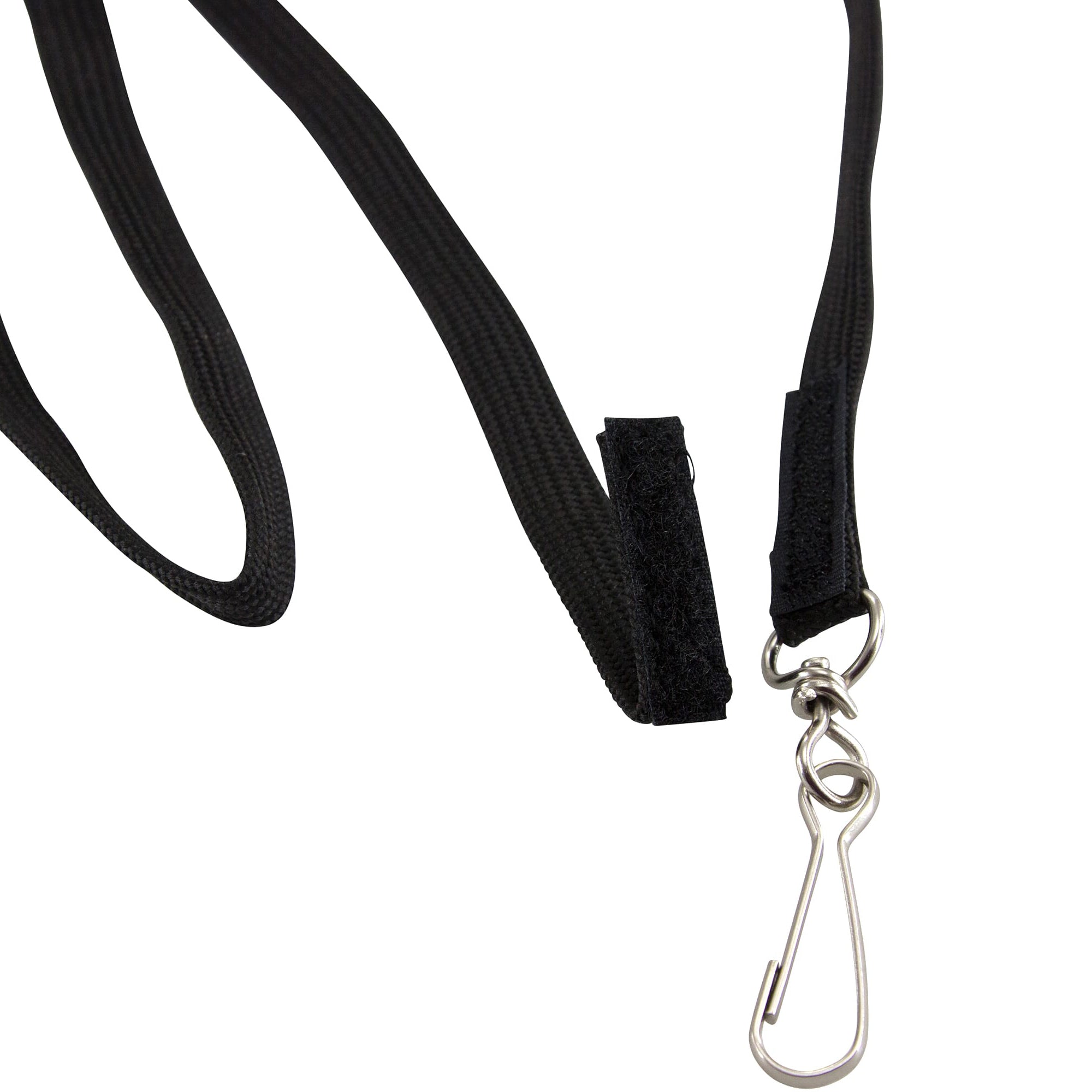 Hook & Loop Breakaway Safety Lanyard, Flat Style, Black