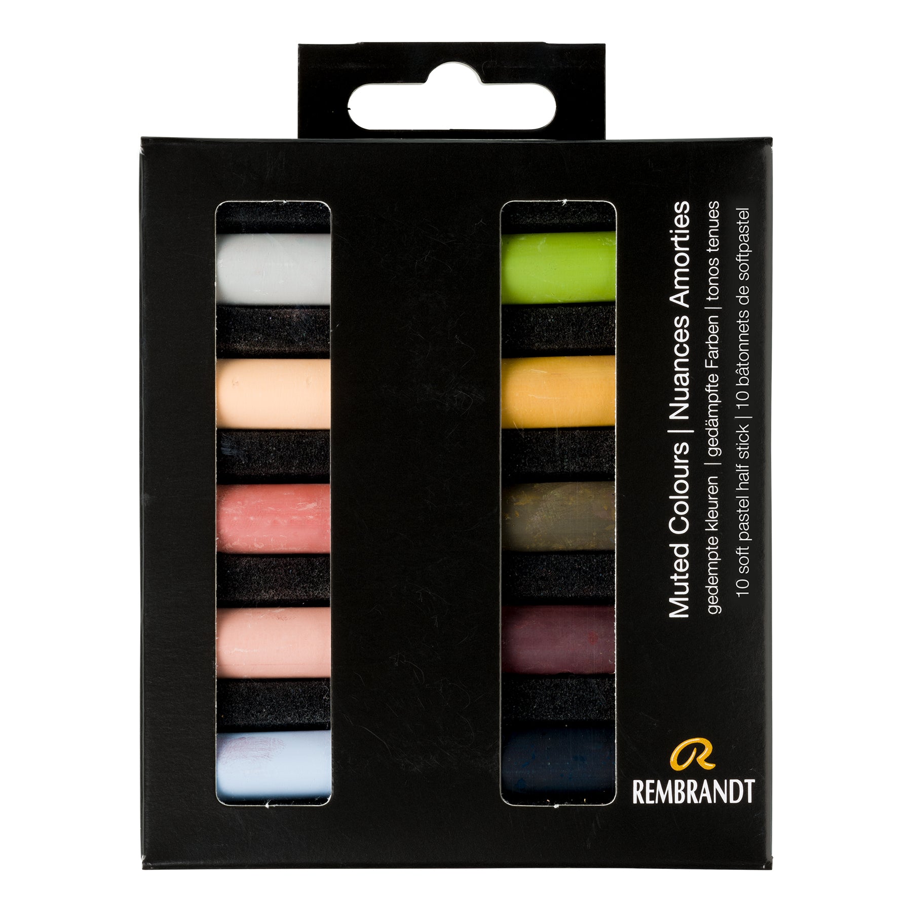 Soft Pastel Micro Sets, 10 Half Sticks, Muted colors