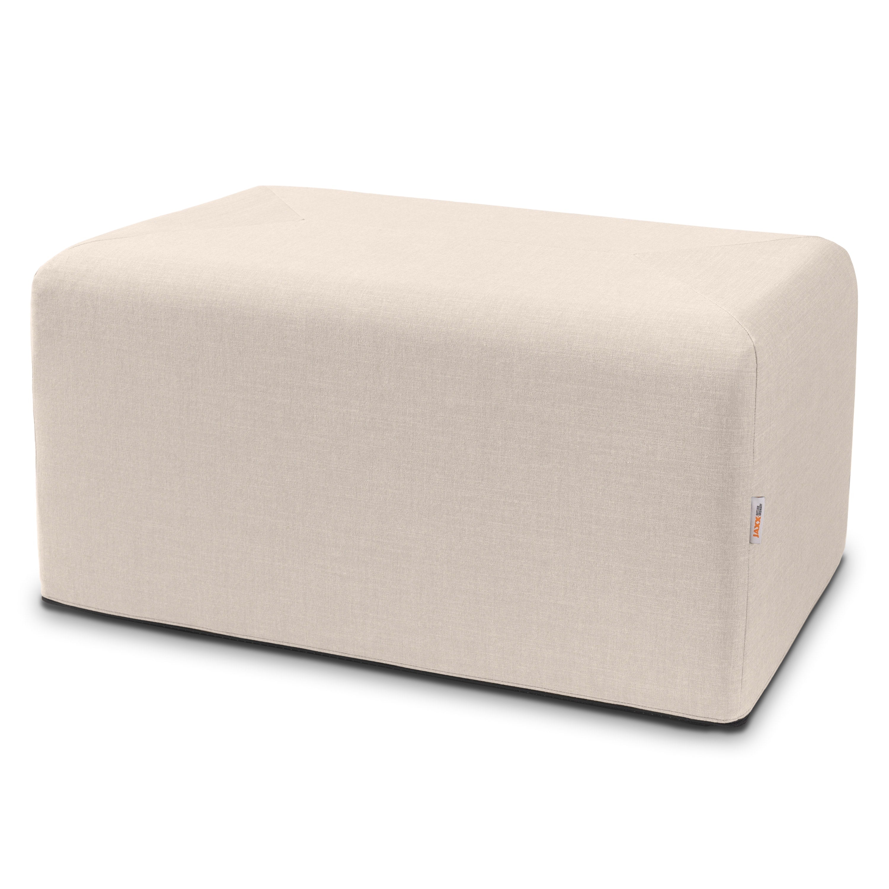 Jaxx Monroe Large Rectangular Foam Ottoman / Coffee Table, (36 x 18), Mist Light Grey