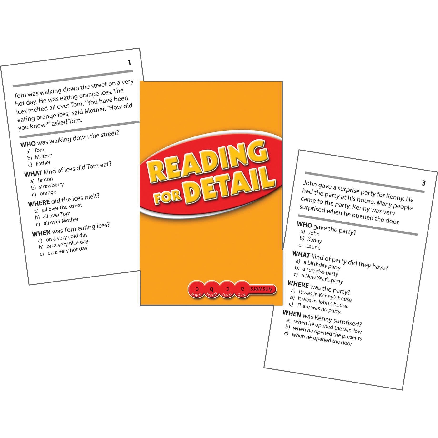 Reading for Detail Practice Cards Red Level, Levels 2.0-3.5