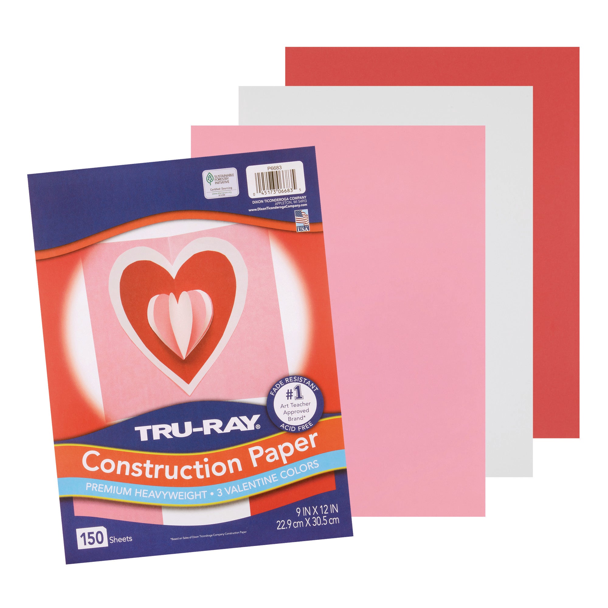 Construction Paper, Heavyweight, Valentine Assortment, 9" x 12", 150 Sheets
