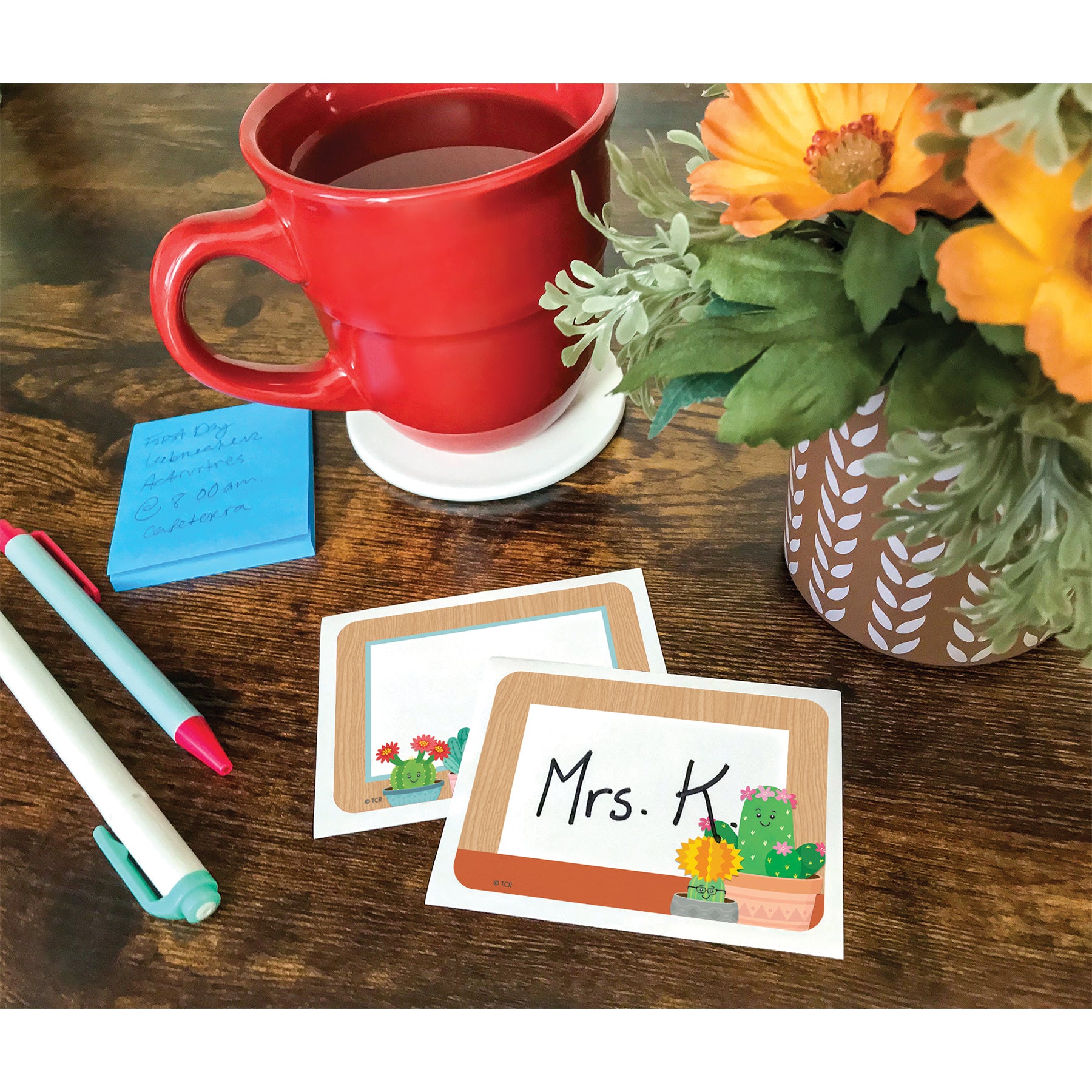 Happy Cactus Crew Name Tags/Labels - Multi-Pack, 3-1/2" x 2-1/2", Pack of 36