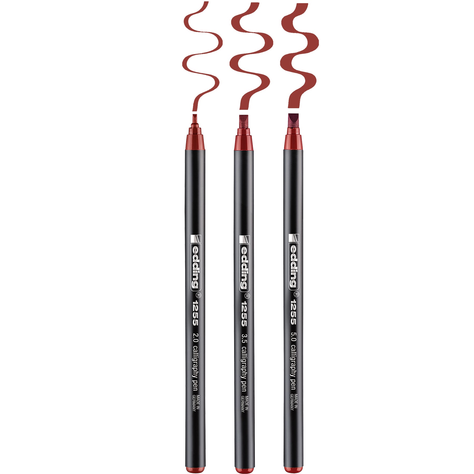 edding 1255 Calligraphy Pen - Set of 3 - Crimson Lake