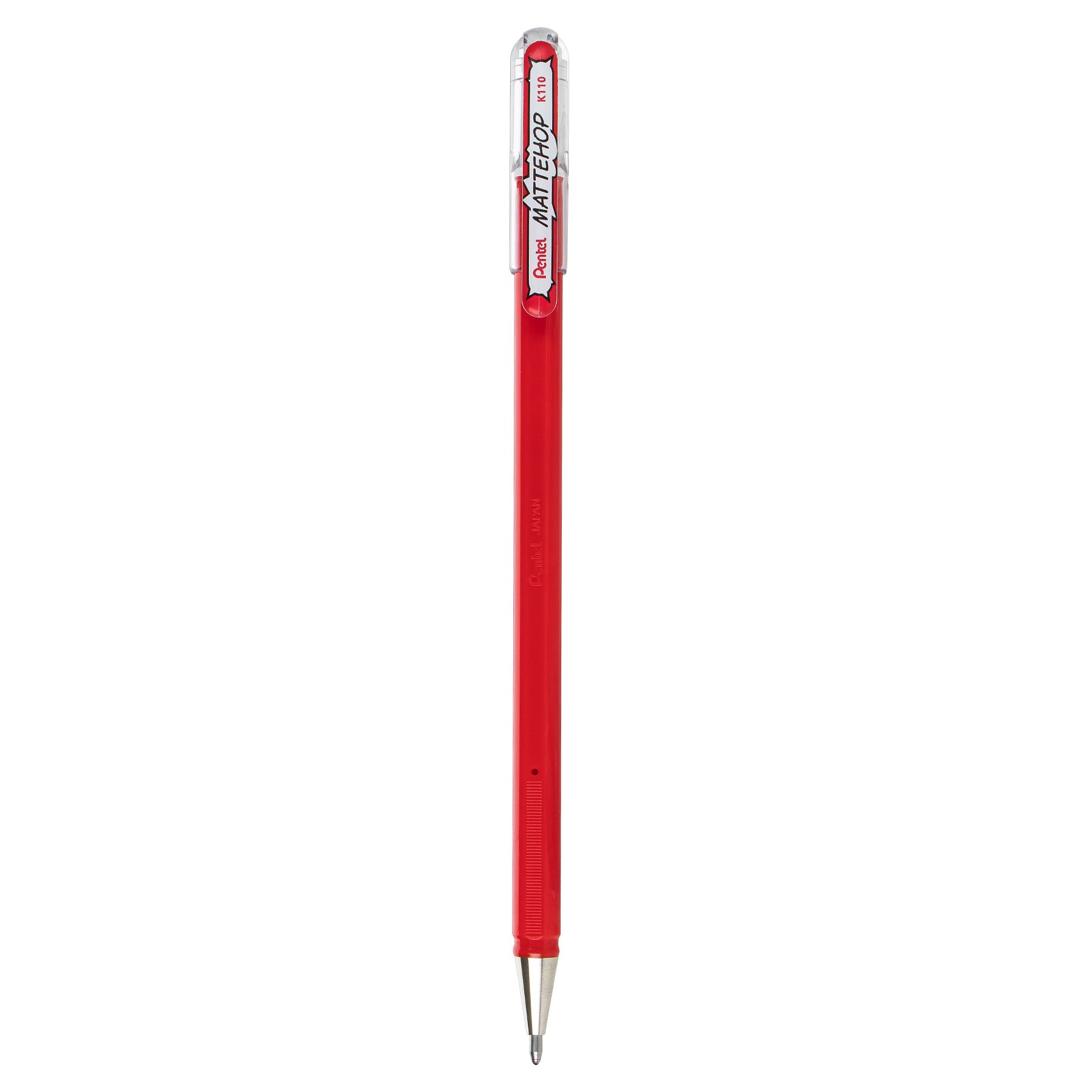 Hybrid MATTEHOP Gel Roller, 1.0mm, Matte Red Ink, Pack of 12