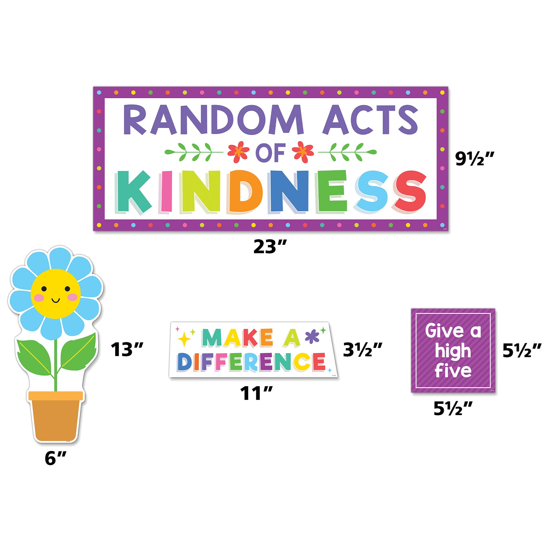 Colorful Random Acts of Kindness Bulletin Board Set, 55 Pieces