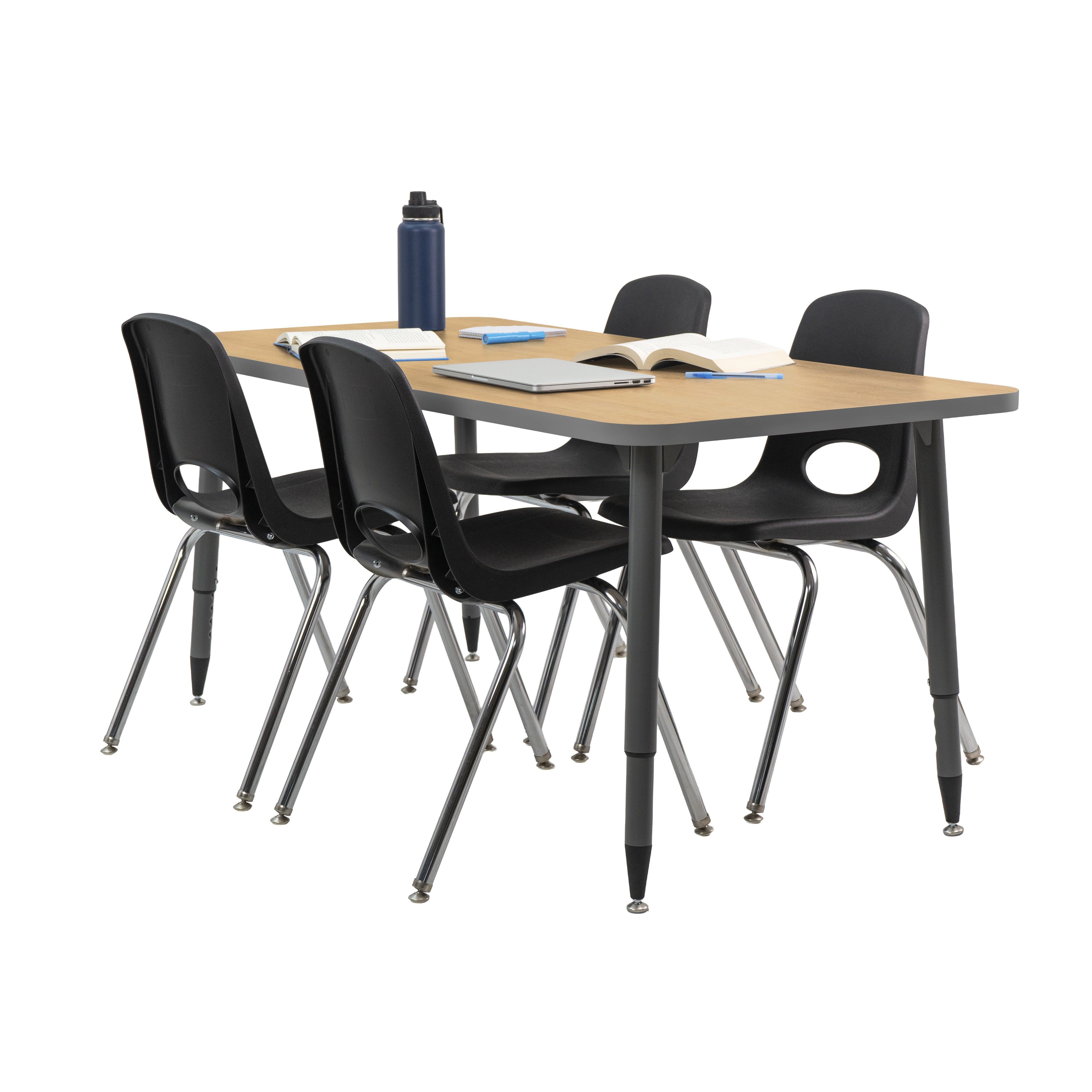 Adapte 30" x 60" Rectangle Thermofused Activity Table with Adjustable Tapered Legs - North Sea/North Sea