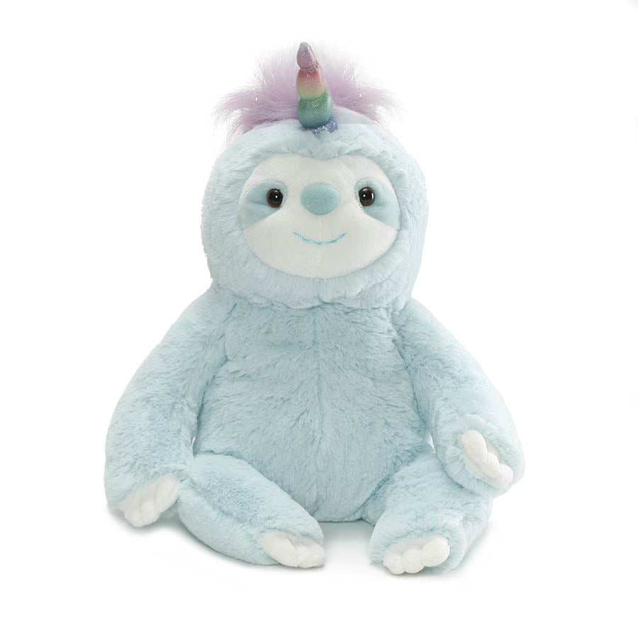 GUND Dazzle Slothicorn Plush Toy, Sloth Unicorn Stuffed Animal for Ages 1 and Up, Blue/Rainbow, 9”