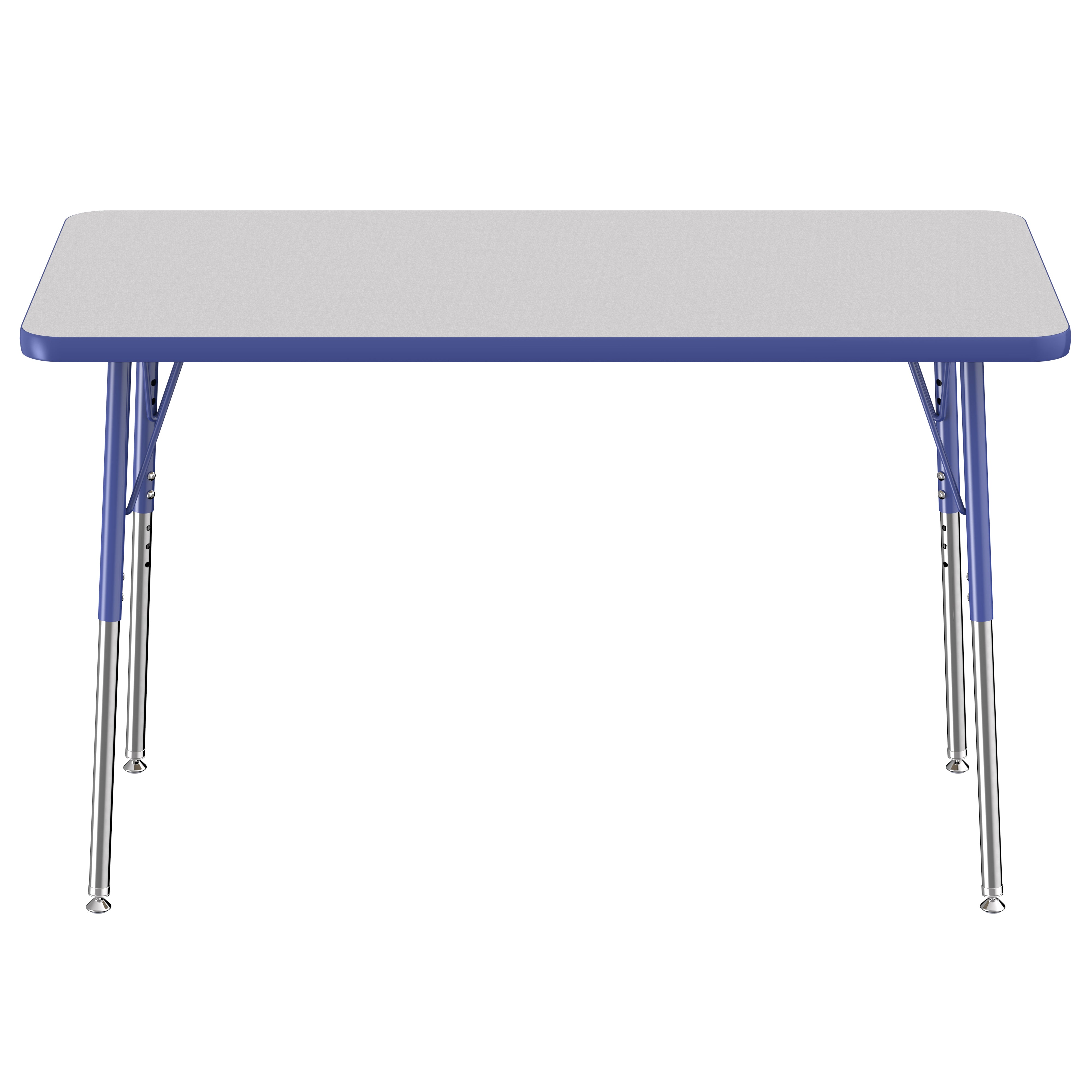 24" x 48" Rectangle Thermofused Activity Table with Adjustable Standard Swivel Glide Legs - Gray/Blue