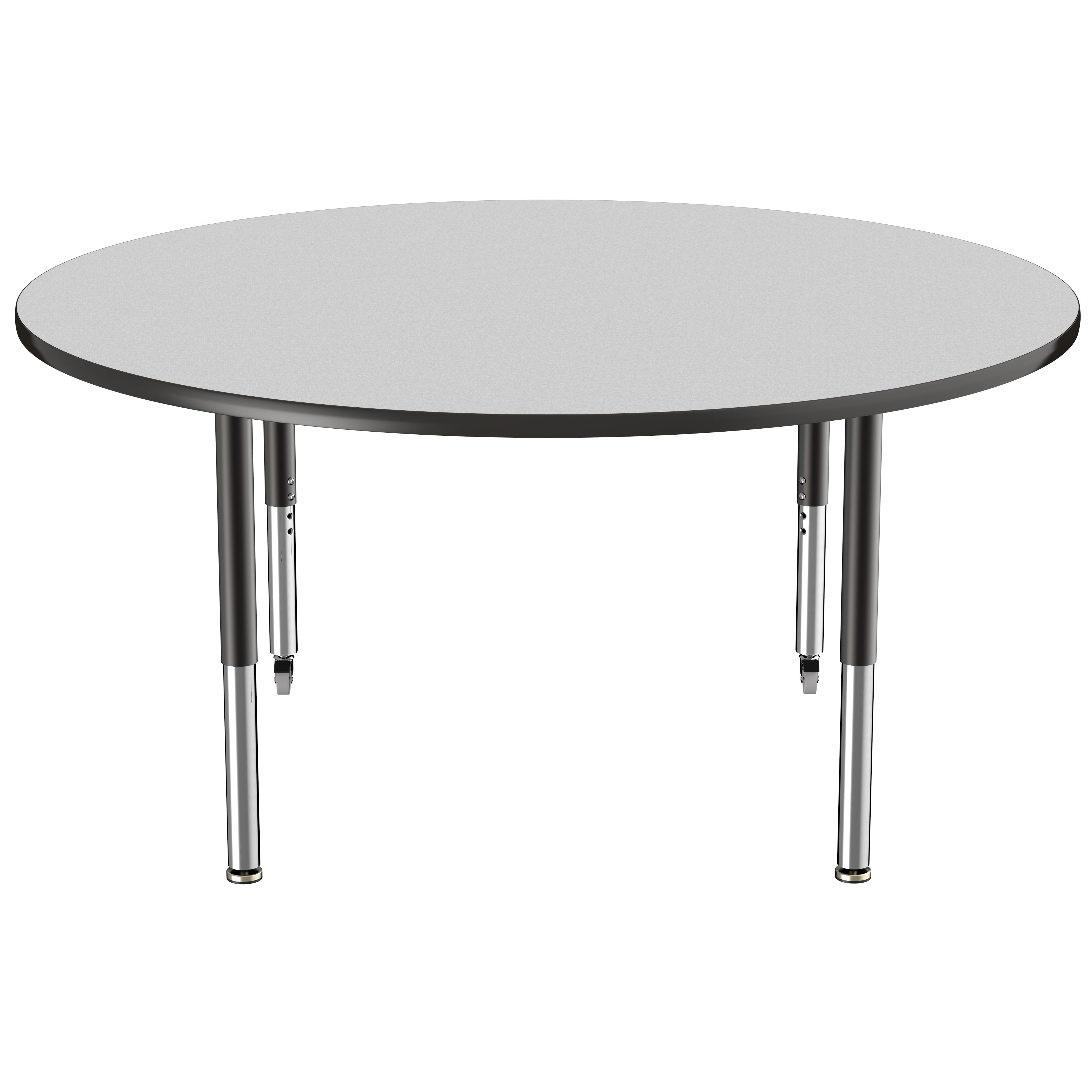 60" Round T-Molding Activity Table with Adjustable Super Legs - Gray/Black