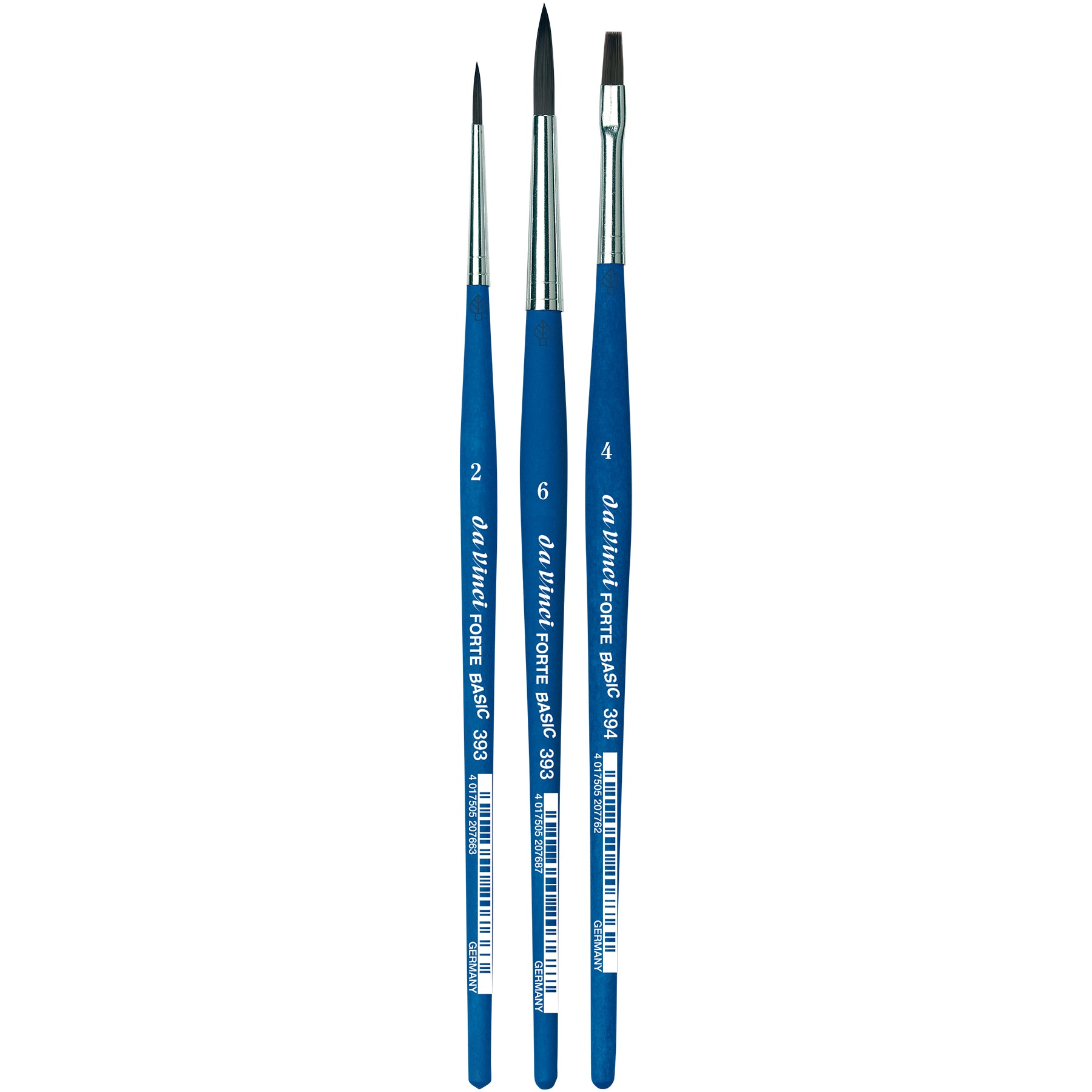 FORTE Basic Student Brush, Synthetic, Acrylic, Assorted, 3 Brush Set