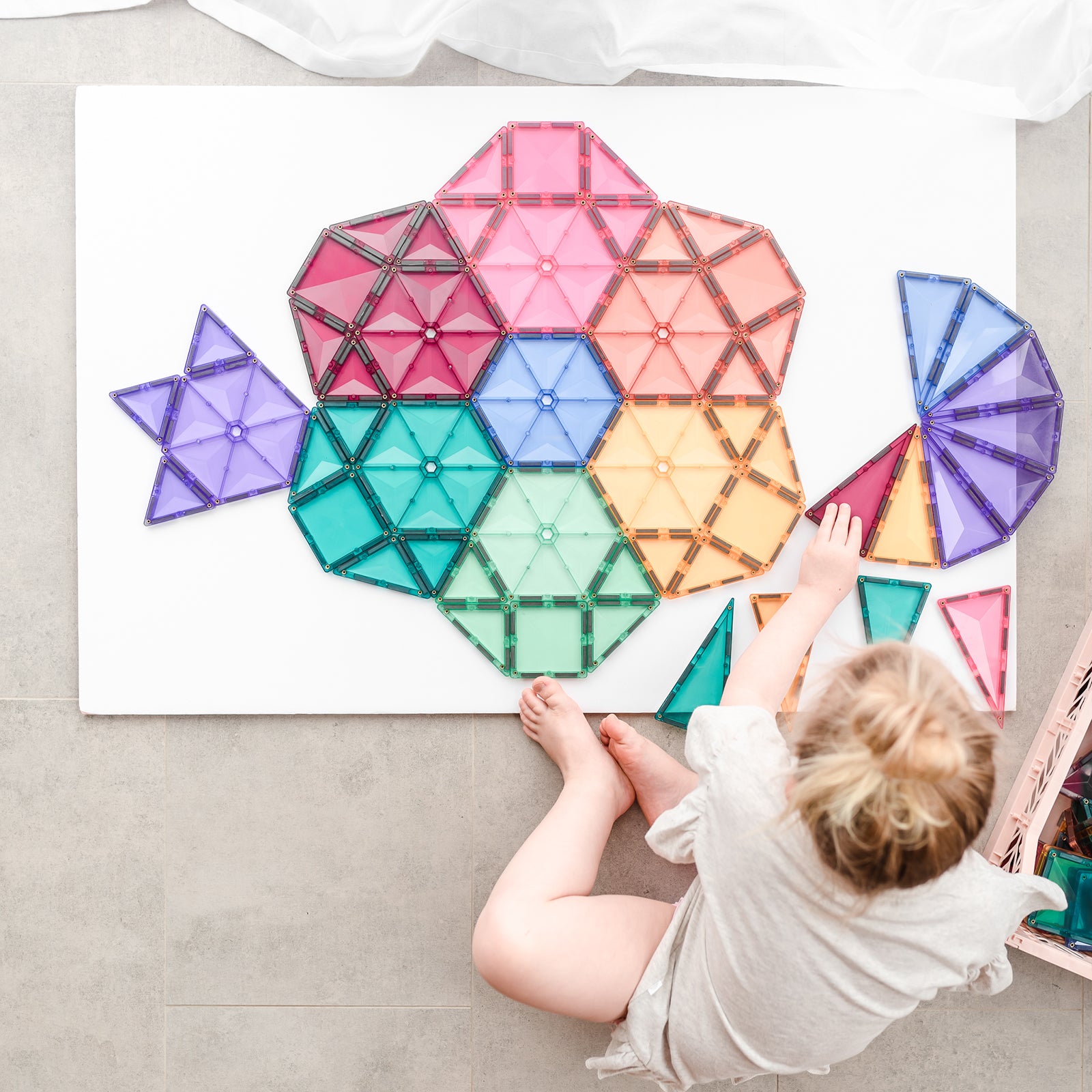 Magnetic Tiles Pastel Mega Pack, 202 Pieces