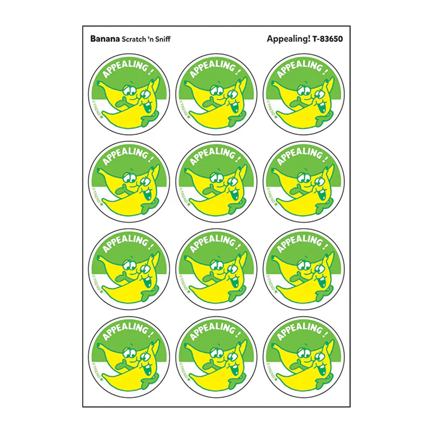 Appealing!/ Banana Scent Stickers, 24 Per Pack, 6 Packs